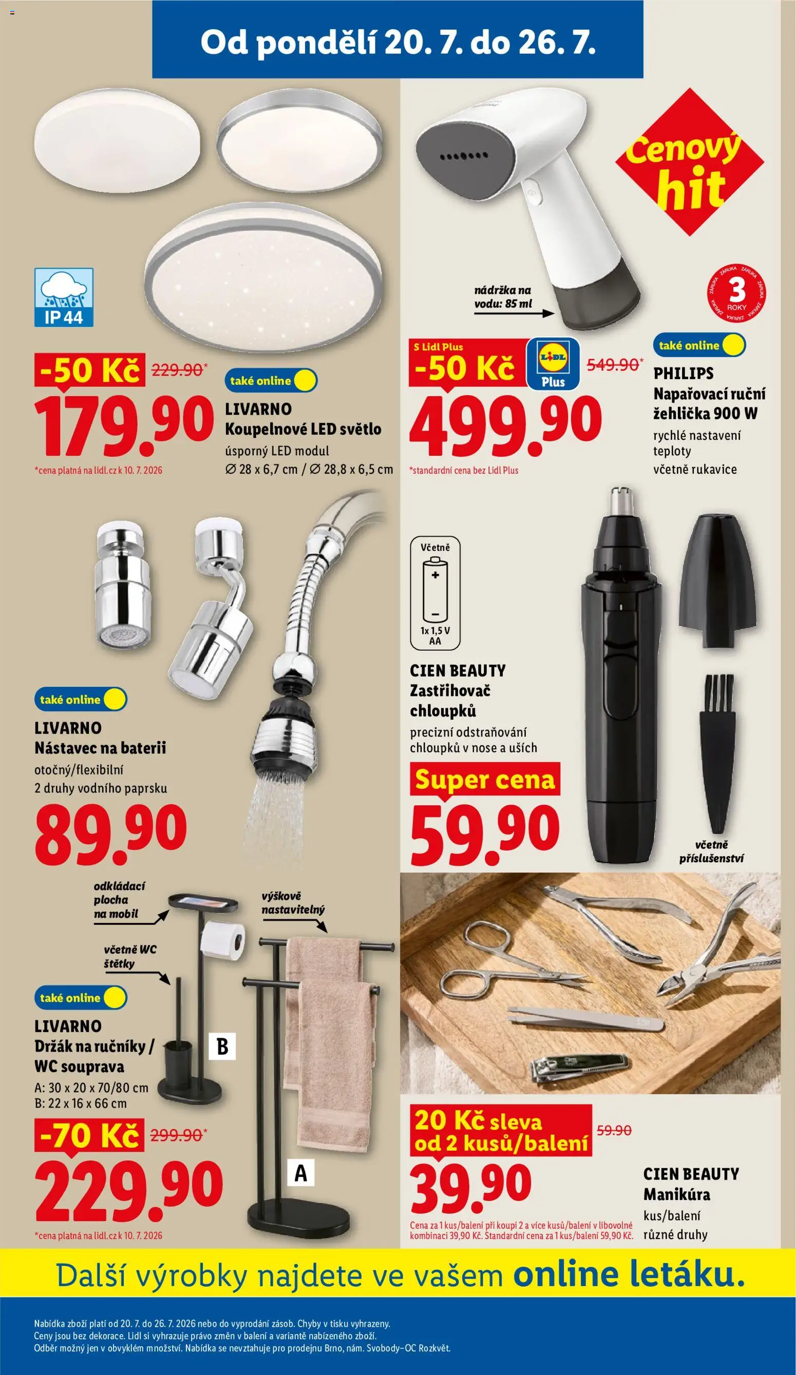 Lidl leták od 20.07.2026 | Strana: 35 | Produkty: Ručníky, Žehlička, Wc, Zastřihovač chloupků
