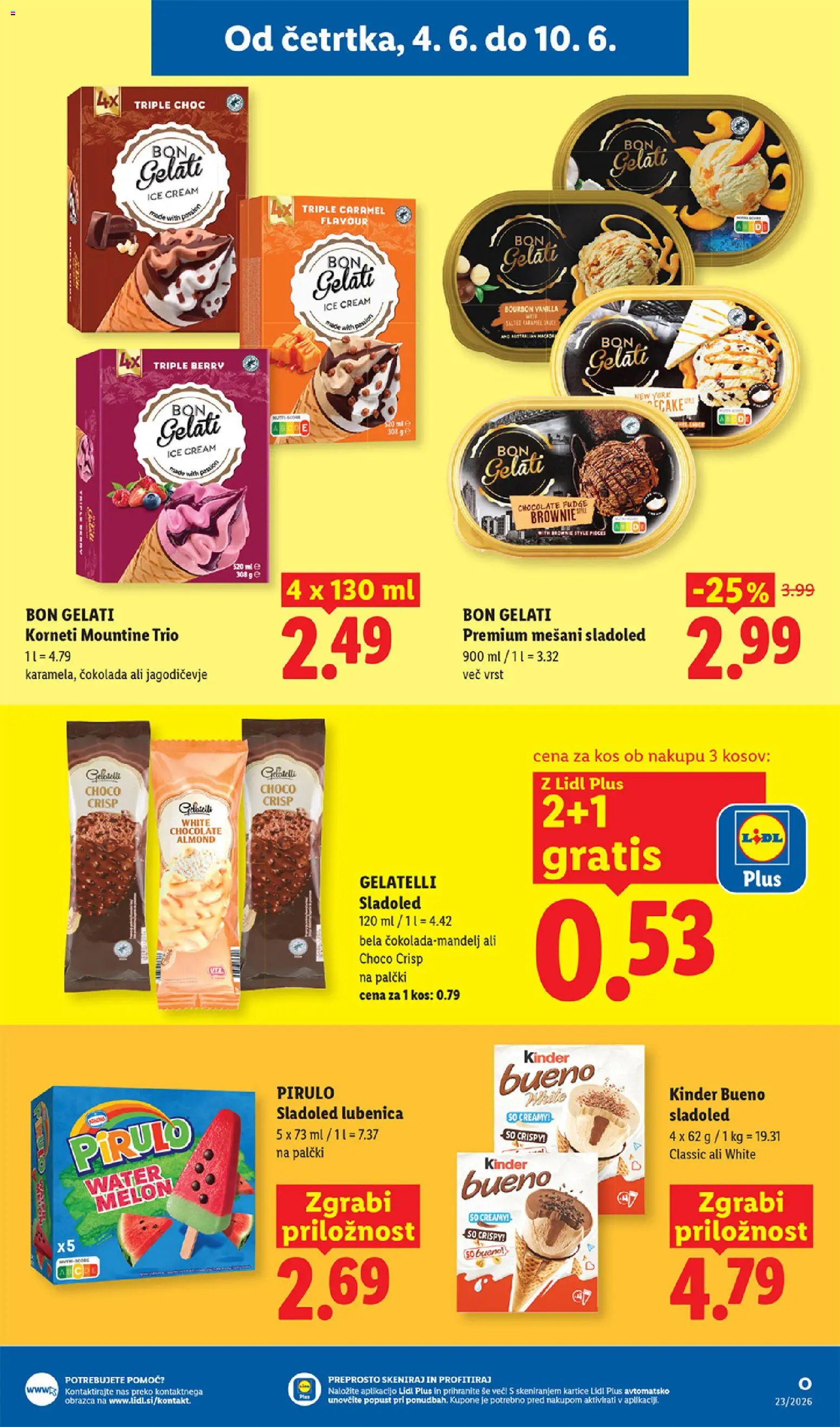 Novi Lidl katalog ponudbe – veljaven od 04.06.2026 | Stran: 17 | Izdelki: Lubenica, Kos, Cokolada, Sladoled