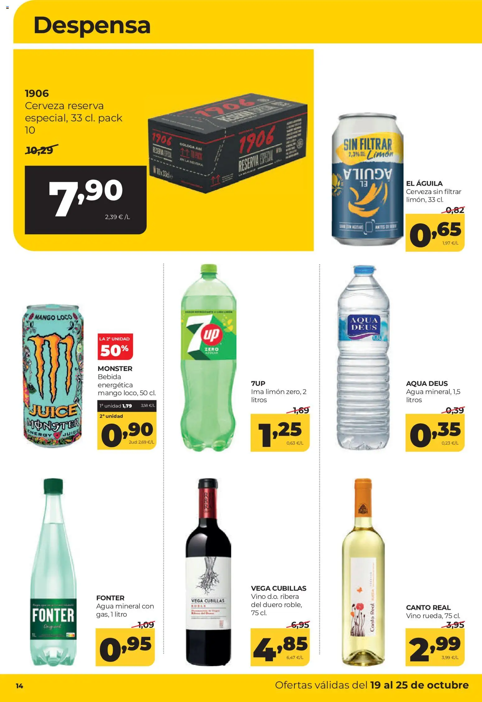 Alimerka folleto Castilla y León │ válido desde el 19/10/2026 | Página: 14 | Productos: Vino, Cerveza, Mango, Agua