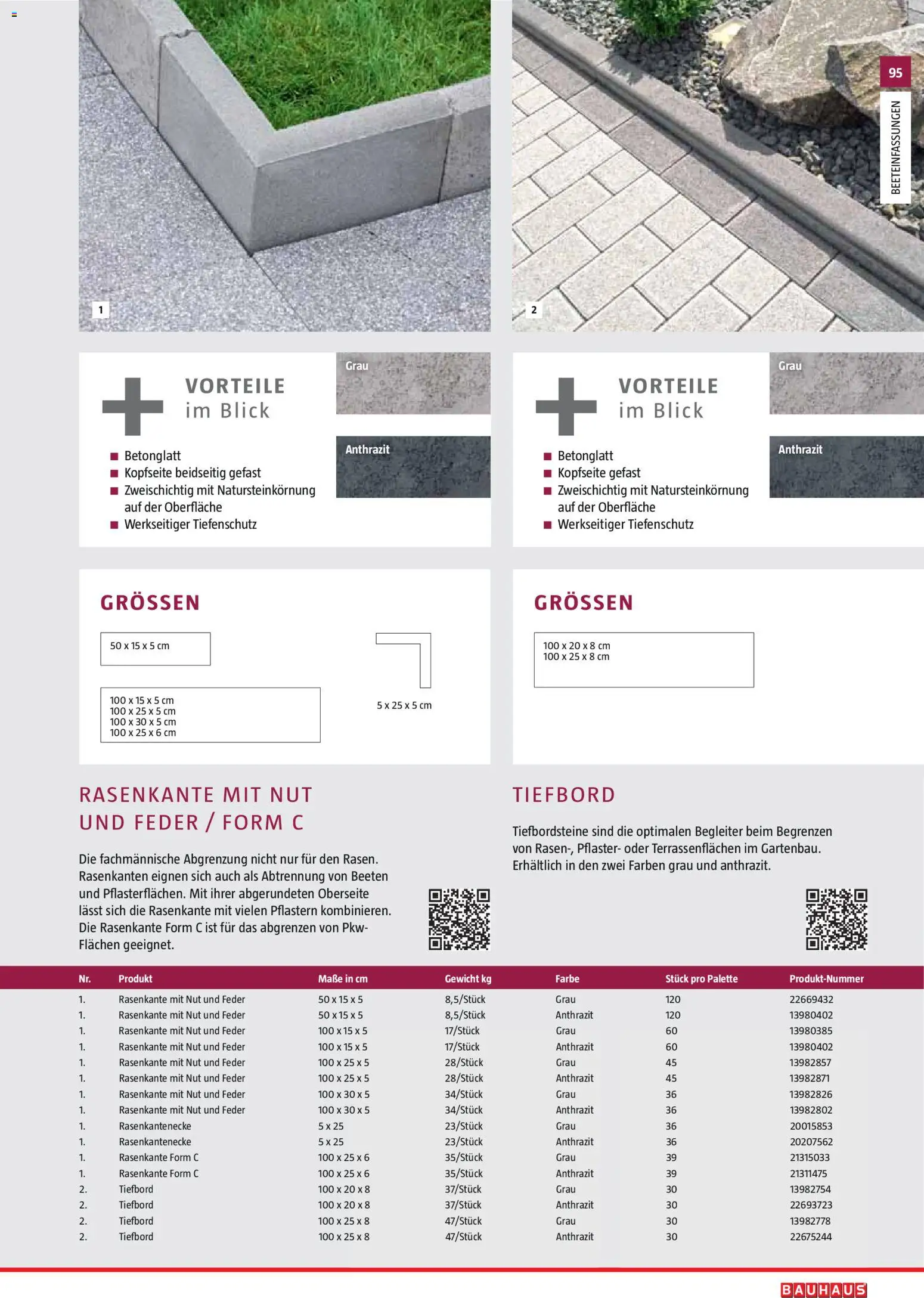 Bauhaus Gartenbaumaterialien 2026 – gültig ab 02.03.2026 | Seite: 95 | Produkte: Gewicht