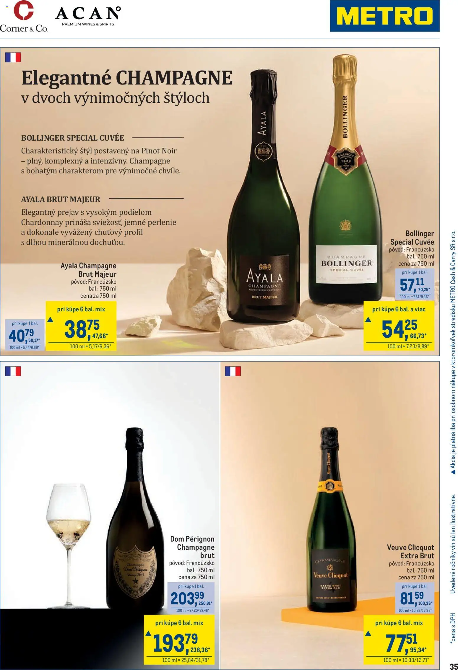 Nové Metro akcie – leták je platný od 26.08.2026 | Strana: 35 | Produkty: Dom Pérignon