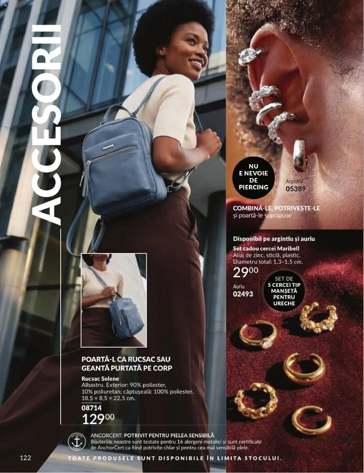 Noul catalog Avon – valabil de la 01.08.2026 | Pagină: 122 | Produse: Geantă, Cercei, Rucsac