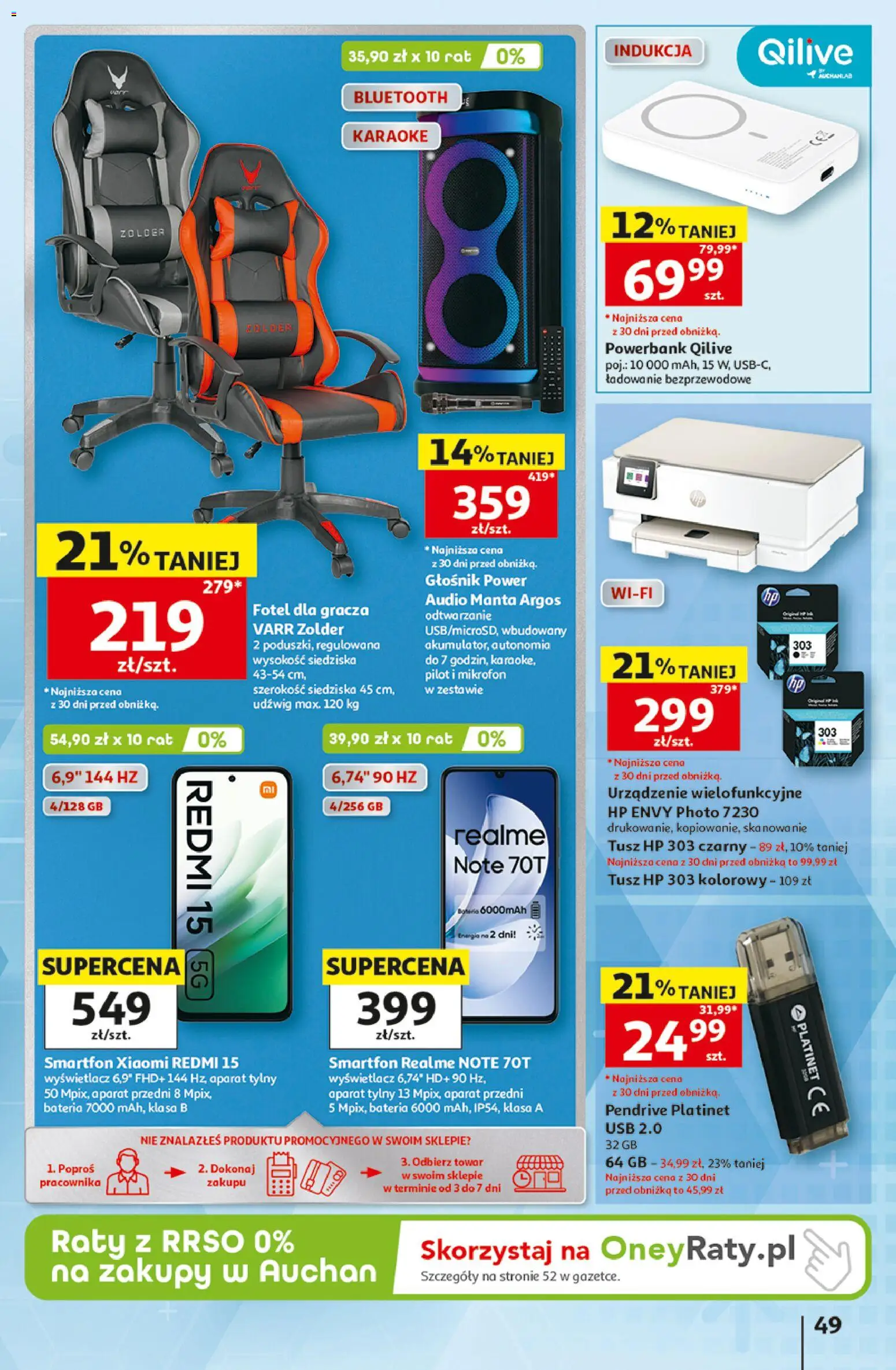 Auchan gazetka - 30 Lat Hipermarket od 20.08.2026 | Strona: 49 | Produkty: Smartfon, Mikrofon, Głośnik, Pendrive