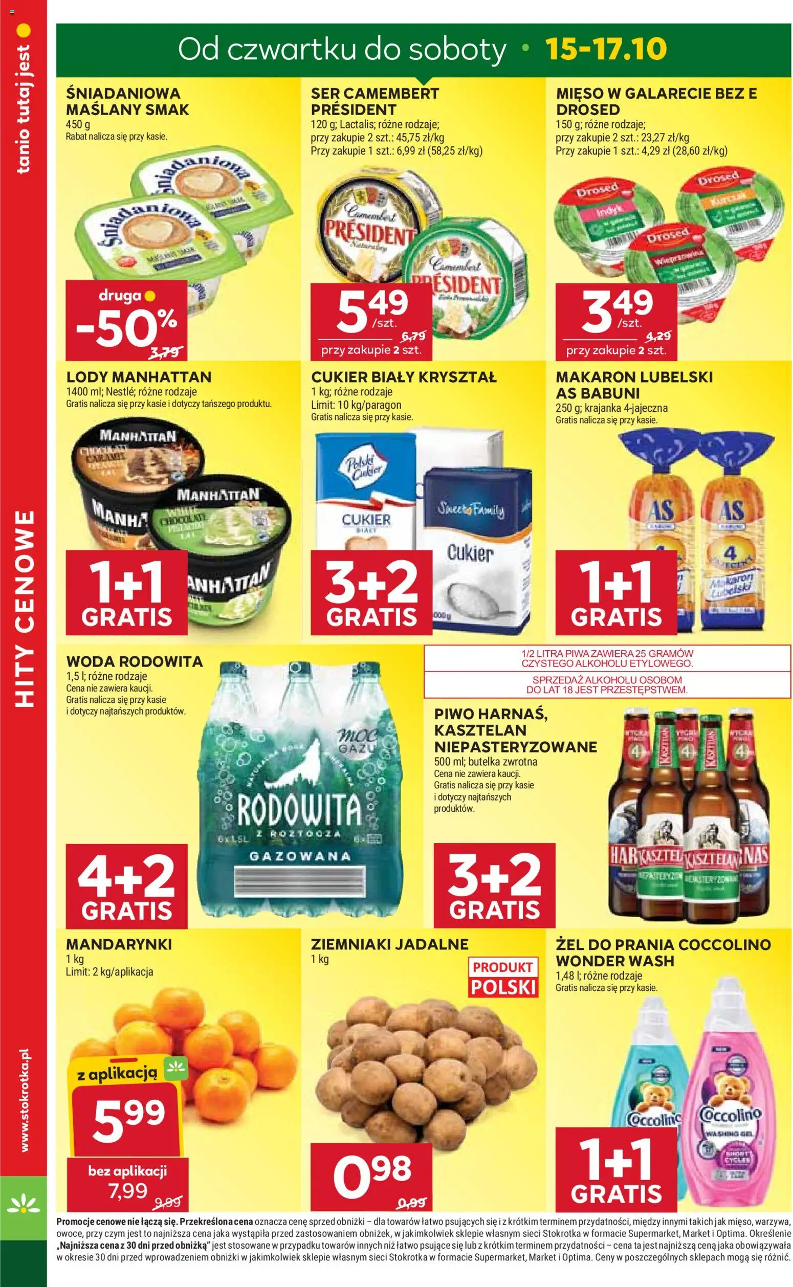 Stokrotka gazetka - Market od 15.10.2026 | Strona: 2 | Produkty: Mięso, Lody manhattan, Coccolino 1, Mandarynki
