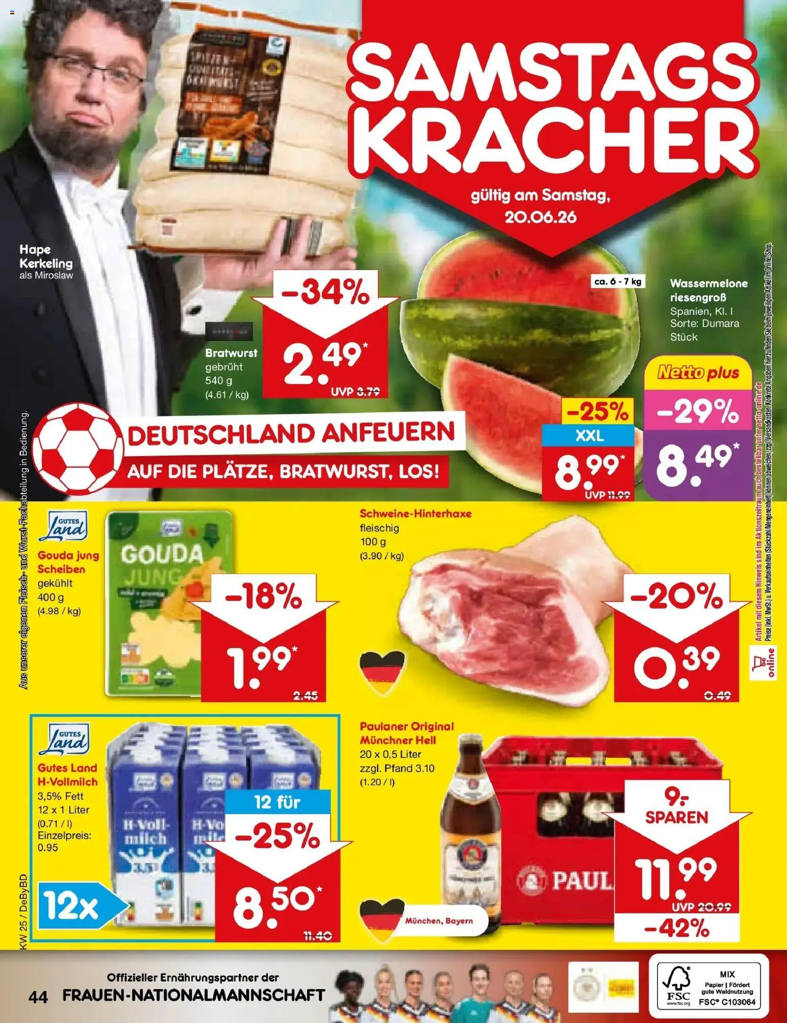 Netto Marken-Discount Prospekt Buttenwiesen – gültig ab 15.06.2026 | Seite: 56 | Produkte: Milch, Gouda, Bratwurst, Paulaner