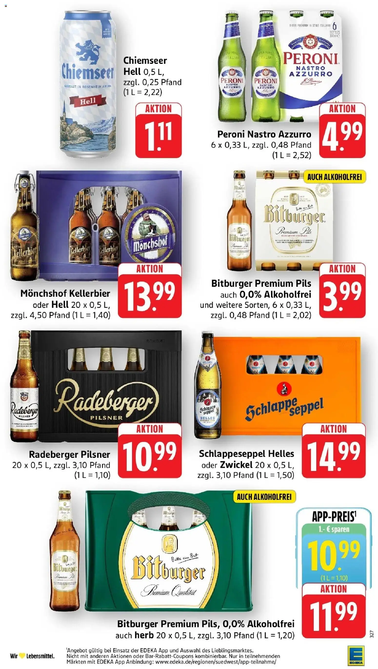 Edeka Prospekt Großostheim (ab 12.10.2026) » Angebote Online | Seite: 37 | Produkte: Bitburger, Monchshof, Pils, Radeberger pilsner