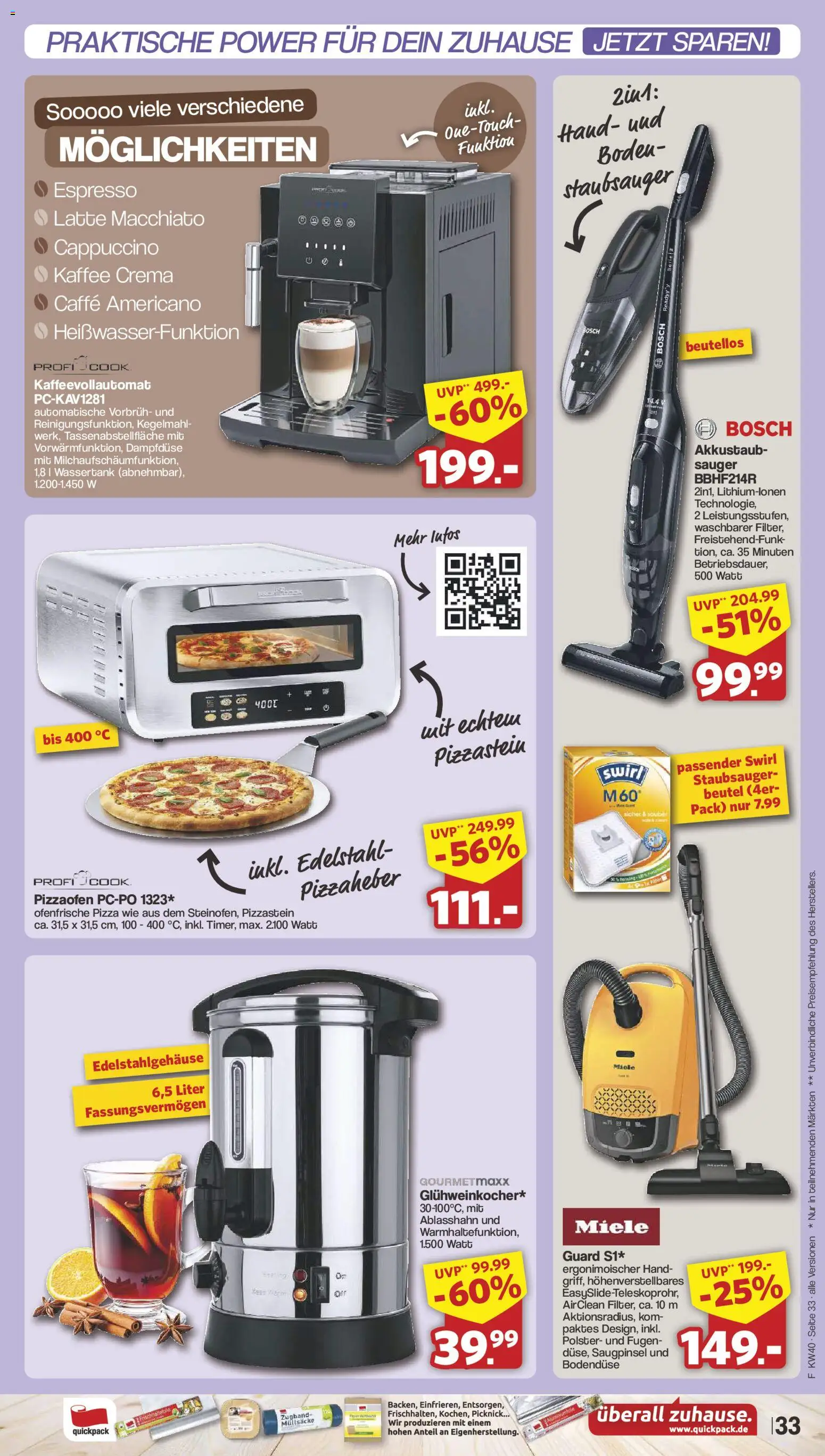 Famila Nordwest Prospekt – gültig ab 28.09.2026 | Seite: 33 | Produkte: Bosch, Staubsauger, Kaffee, Kaffeevollautomat
