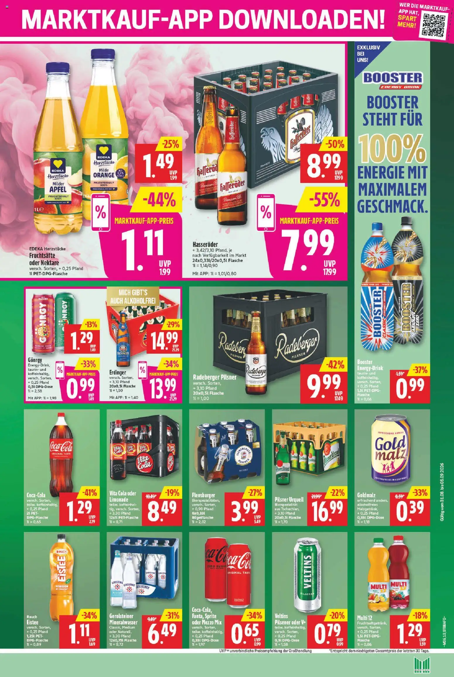 Marktkauf Prospekt – gültig ab 31.08.2026 | Seite: 15 | Produkte: Mezzo mix, Coca cola, Vita cola, Hasseröder