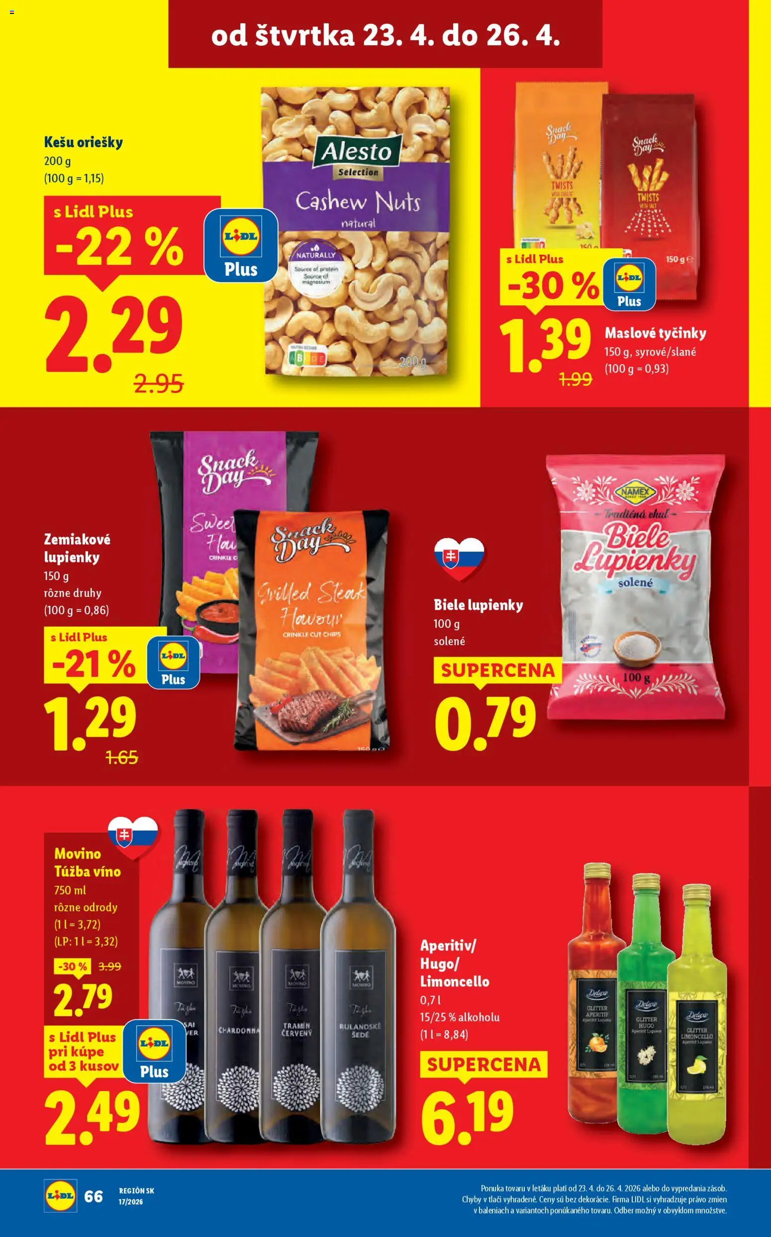 Nové Lidl akcie – leták je platný od 20.04.2026 | Strana: 76 | Produkty: Víno, Protein, Steak