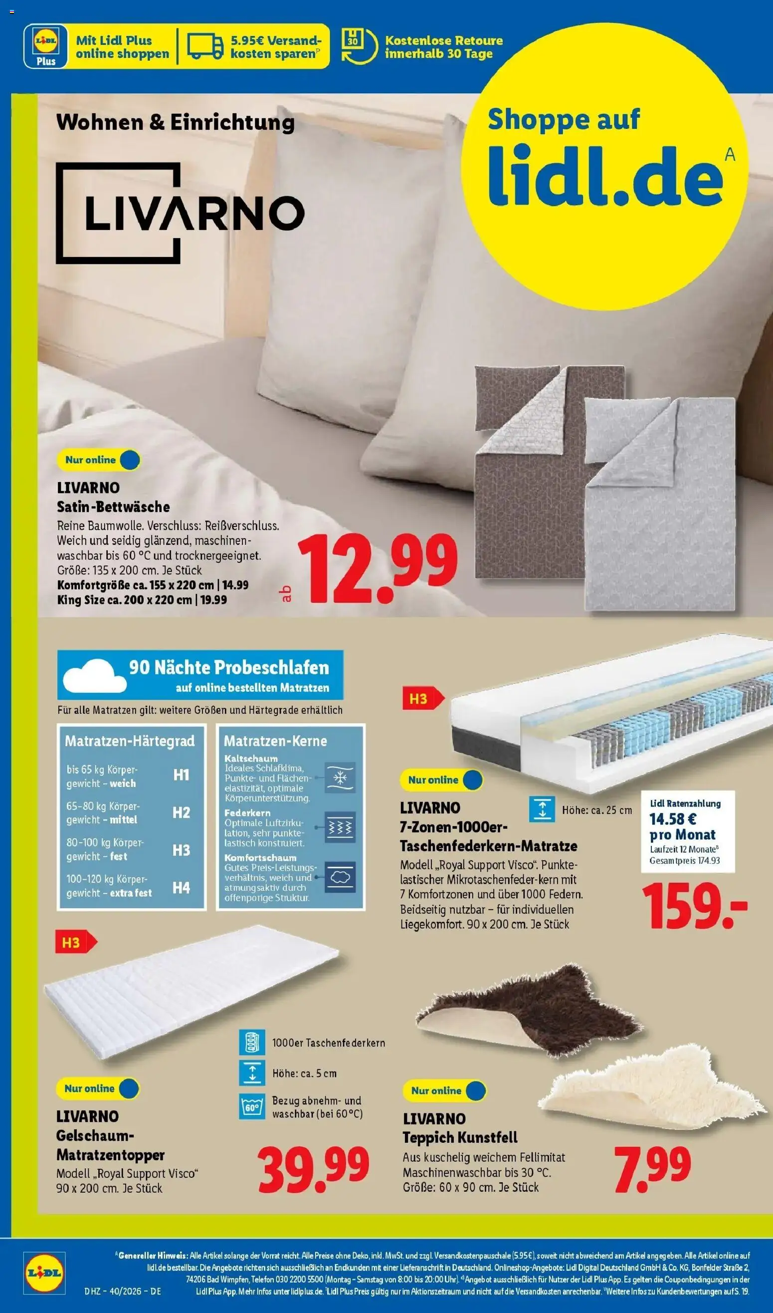 Lidl Prospekt Künzell (ab 28.09.2026) zum Blättern » Angebote | Seite: 50 | Produkte: Topper, Bettwäsche, Bad, Telefon