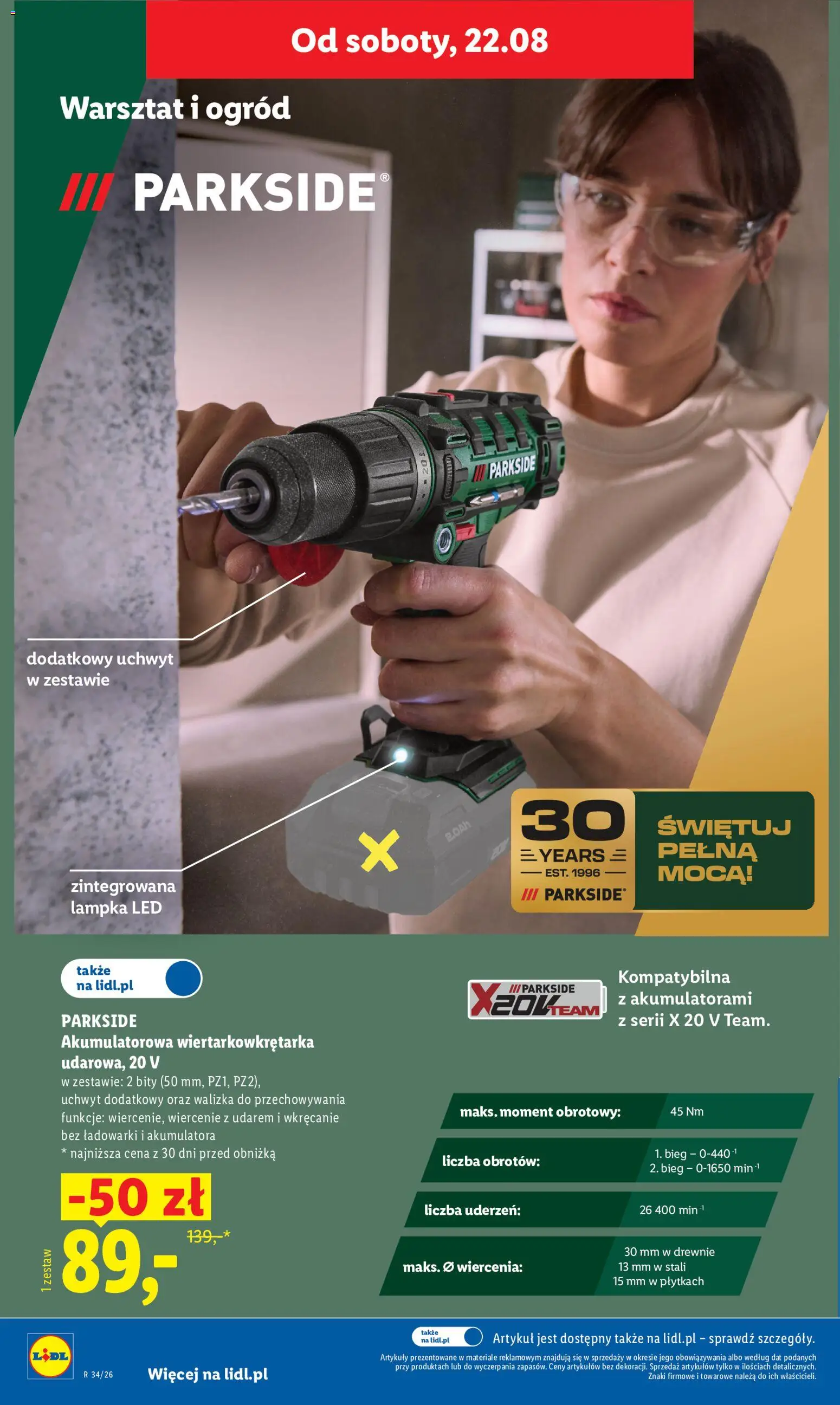 Lidl Polsko leták od 20.08.2026 | Strana: 40 | Produkty: Parkside, LED