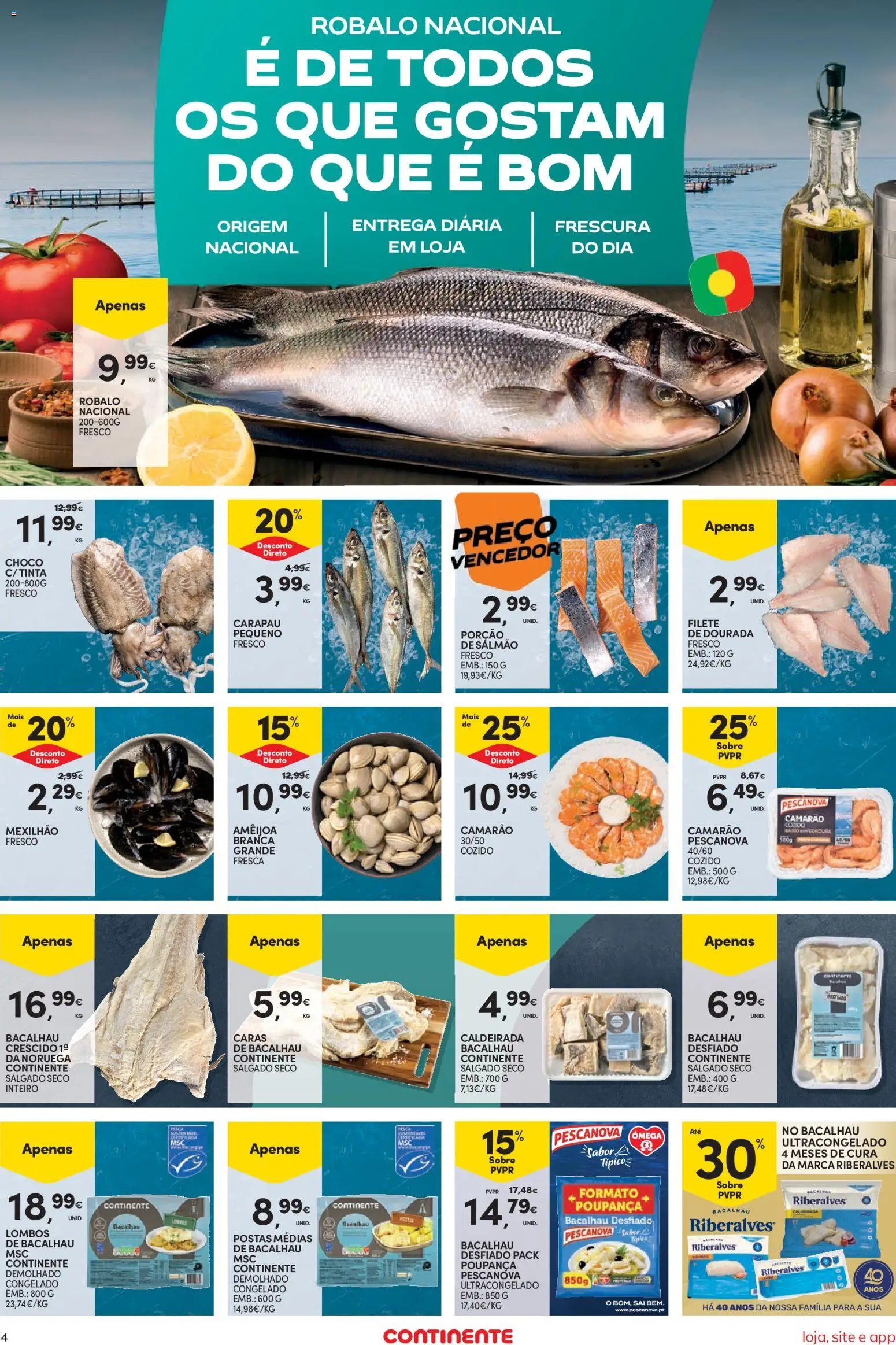 Continente Semanal Continente Bom Dia │ válido de 23/06/2026 | Página: 6 | Produtos: Dourada, Bacalhau, Tinta, Camarão