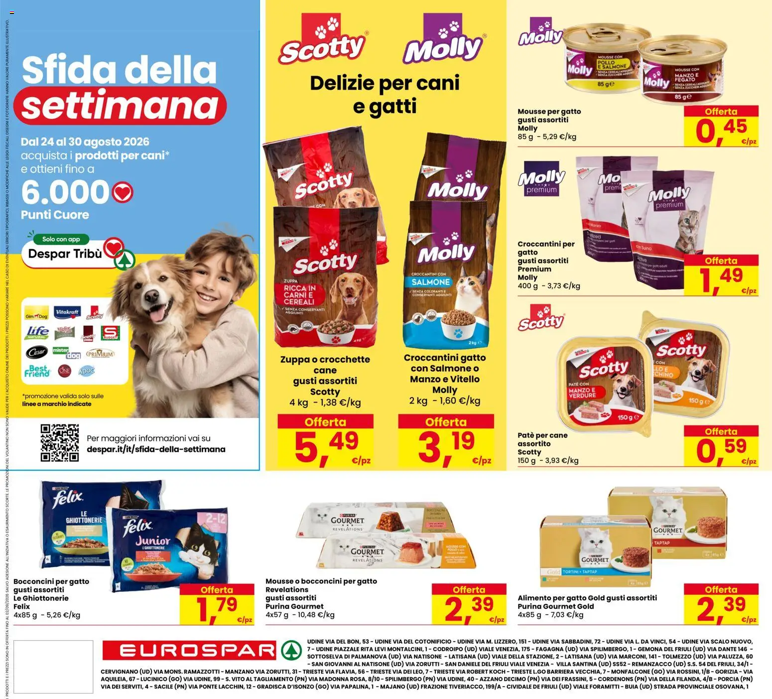 Volantino Eurospar del 20/08/2026 | Pagina: 20 | Prodotti: Paté, Pollo, Cereali, Crocchette