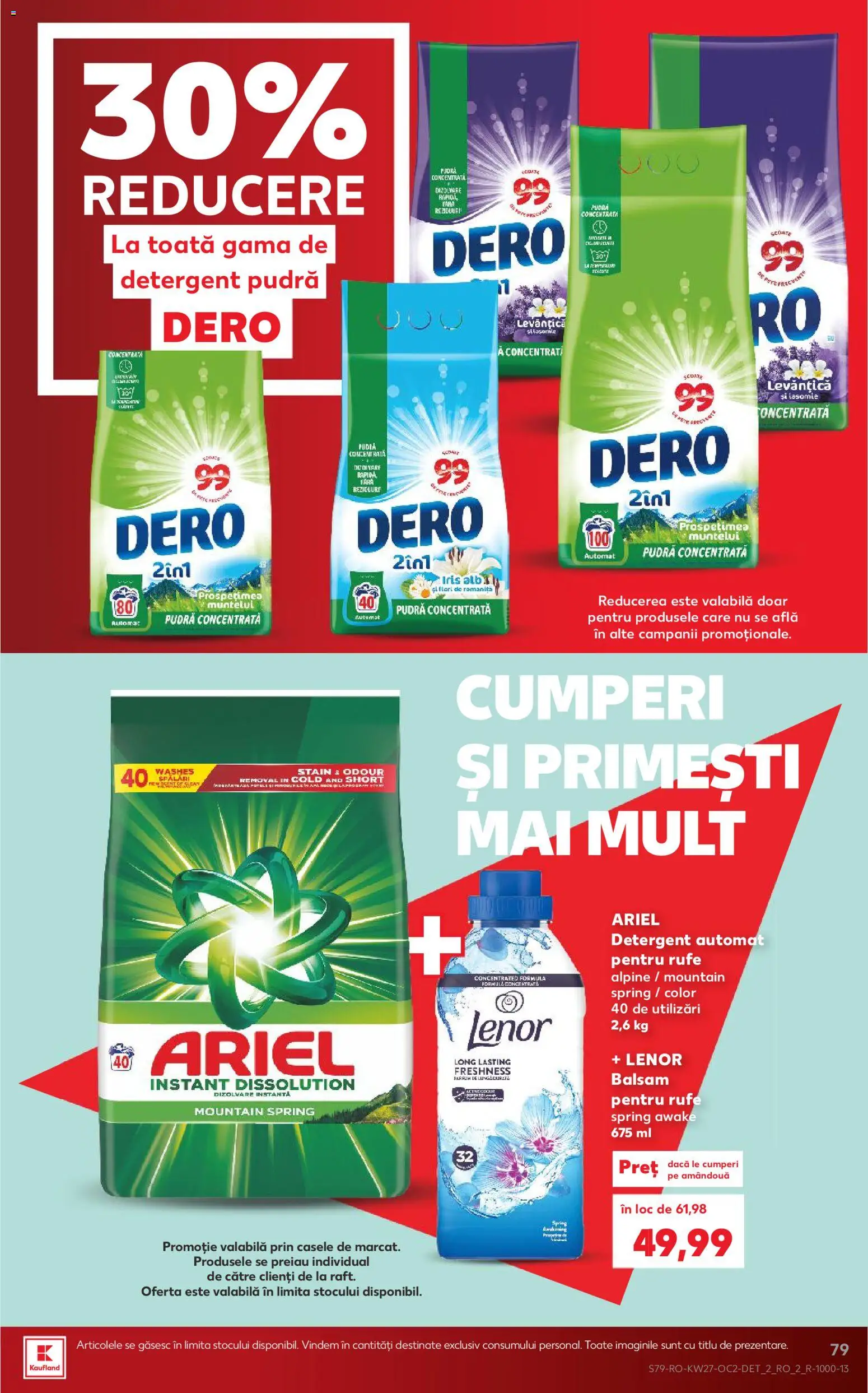 Kaufland RO akciós ujság - amely érvényes a következő dátumtól: 2026.07.01. | Oldal: 79 | Termékek: Ariel