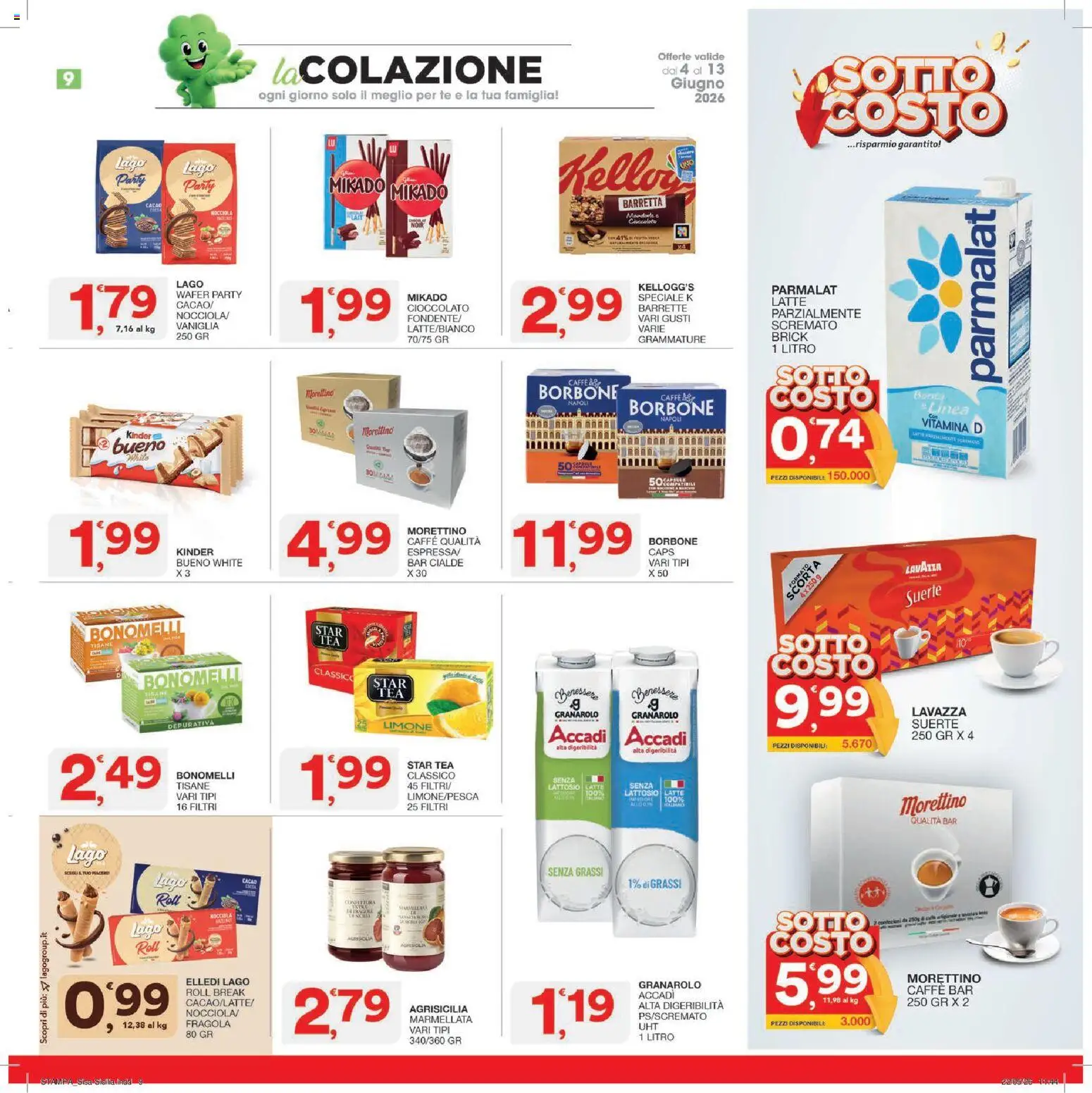 Volantino SISA del 04.06.2026 | Pagina: 9 | Prodotti: Barretta, Cacao, Marmellata, Lavazza