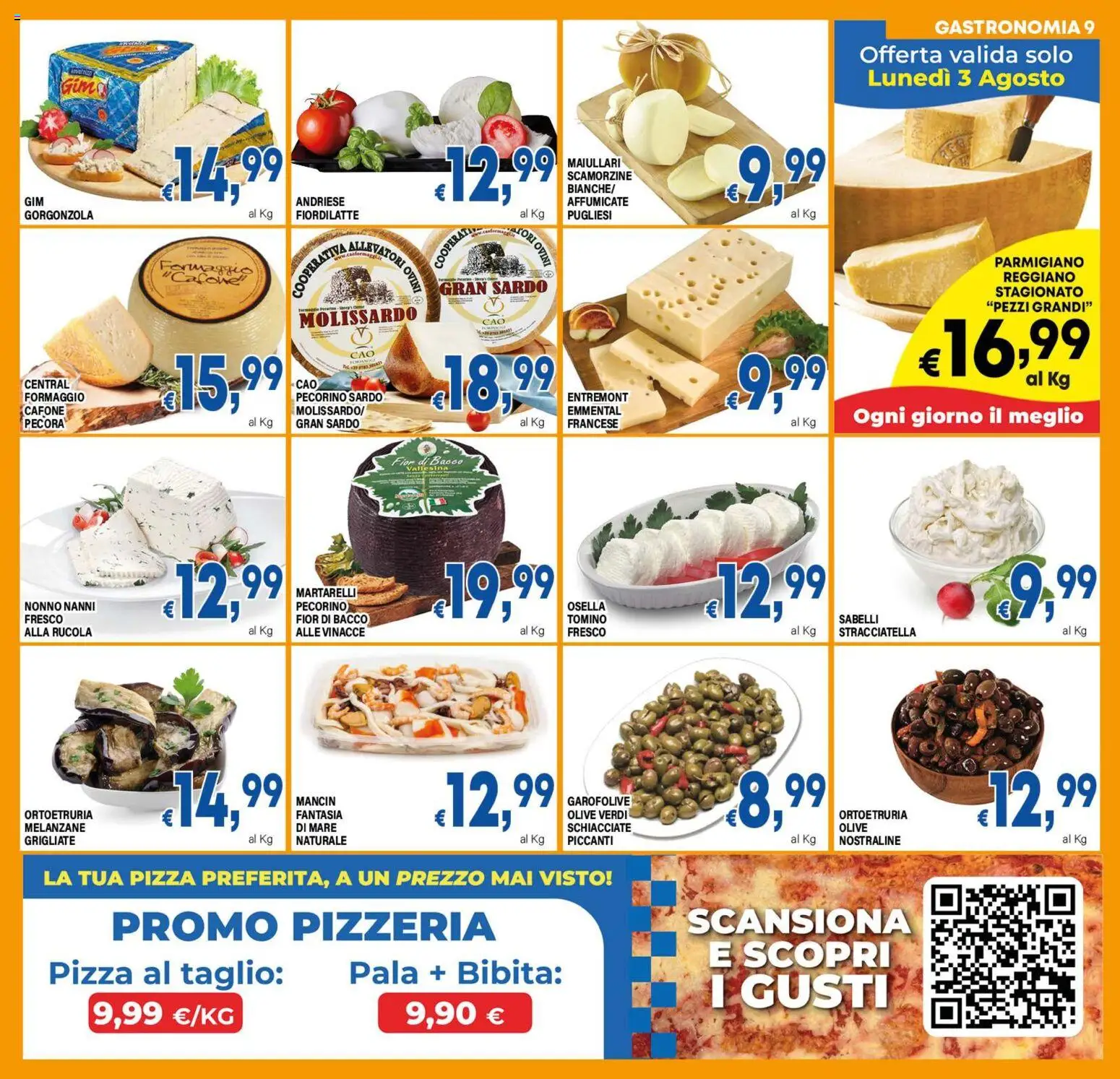 Volantino DEM del 31/07/2026 | Pagina: 9 | Prodotti: Rucola, Formaggio, Melanzane, Parmigiano