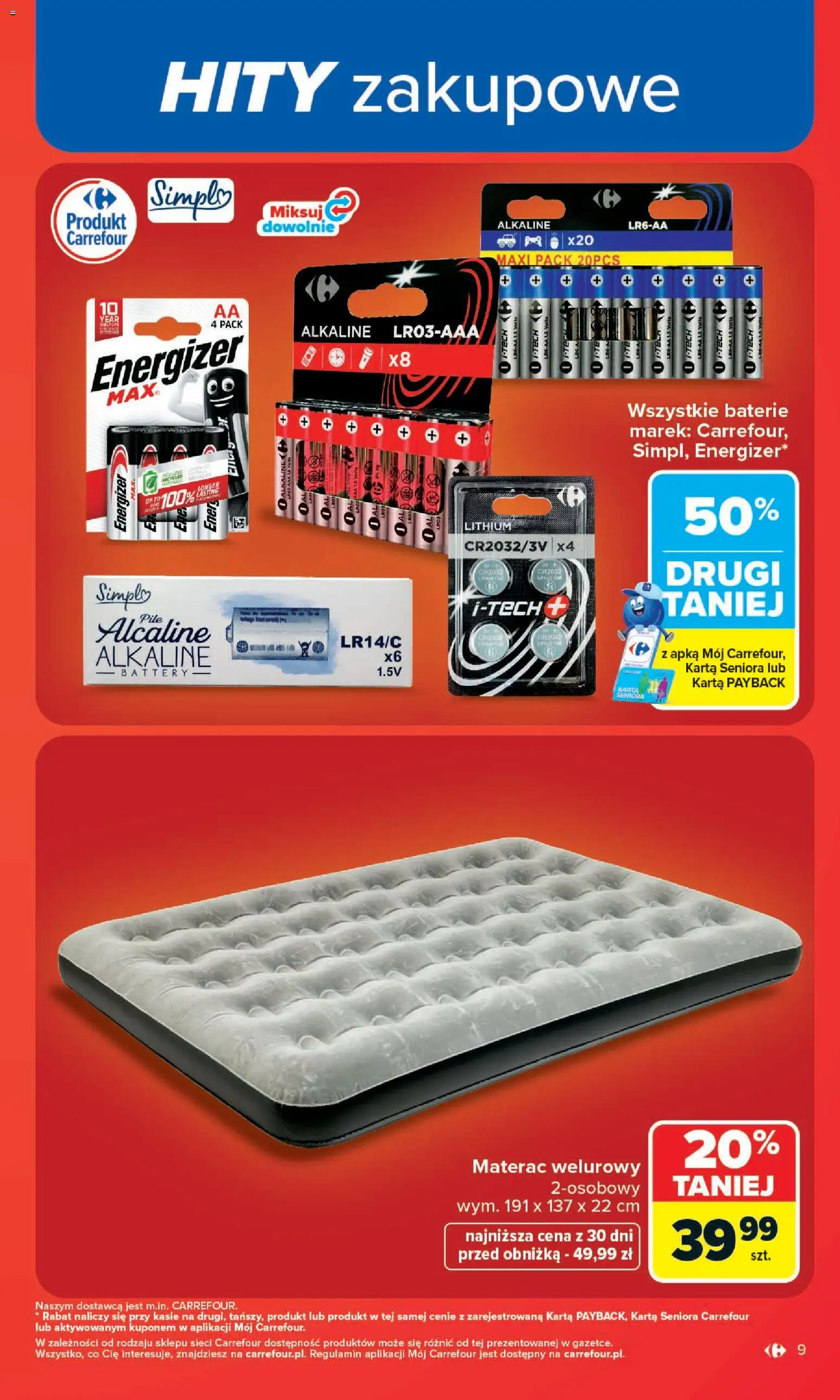 Carrefour gazetka od 13.07.2026 | Strona: 11 | Produkty: Karta, Baterie, Materac