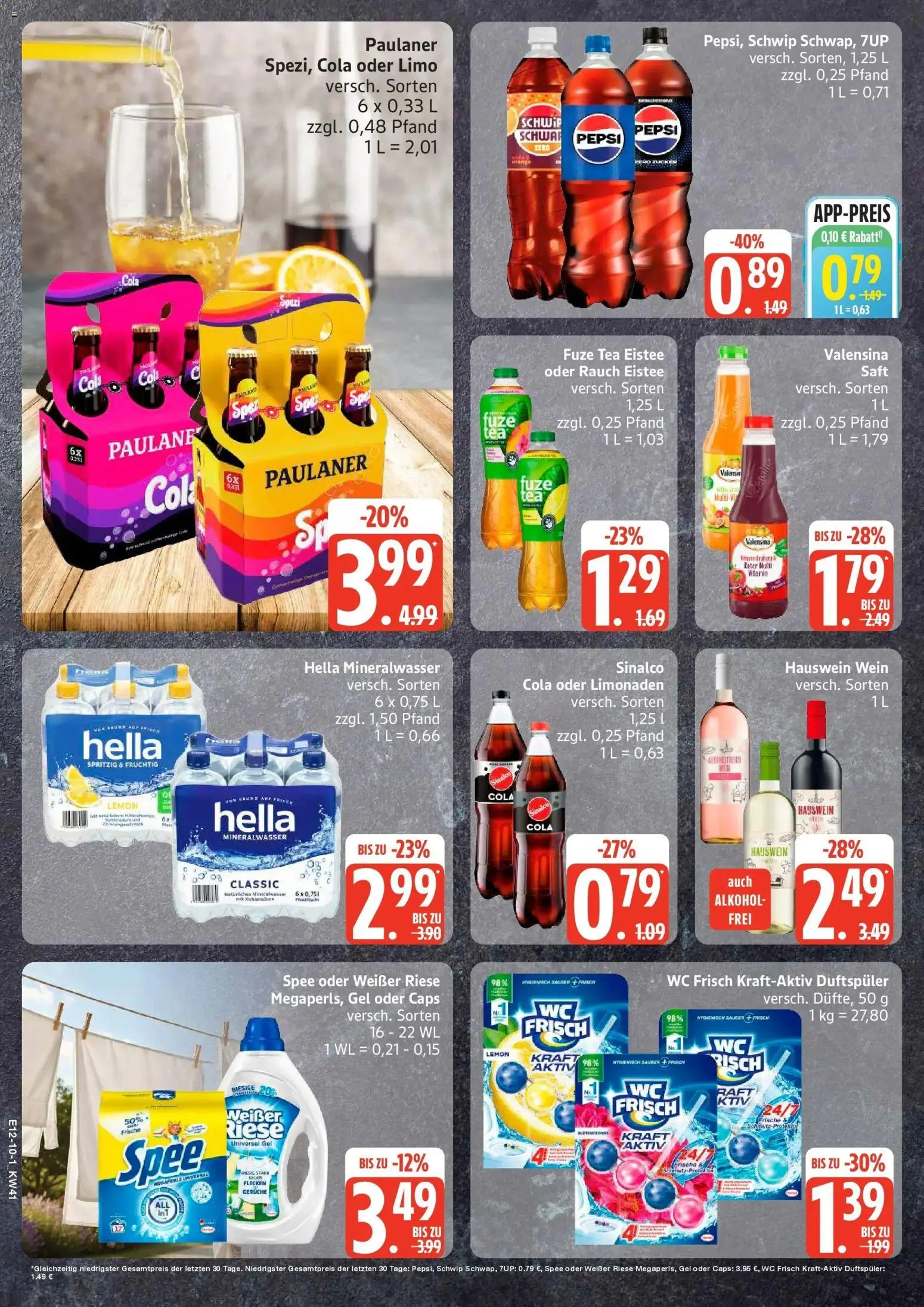 Edeka Prospekt Kiel (ab 05.10.2026) » Angebote Online | Seite: 10 | Produkte: Mineralwasser, Pepsi, Saft, Wein