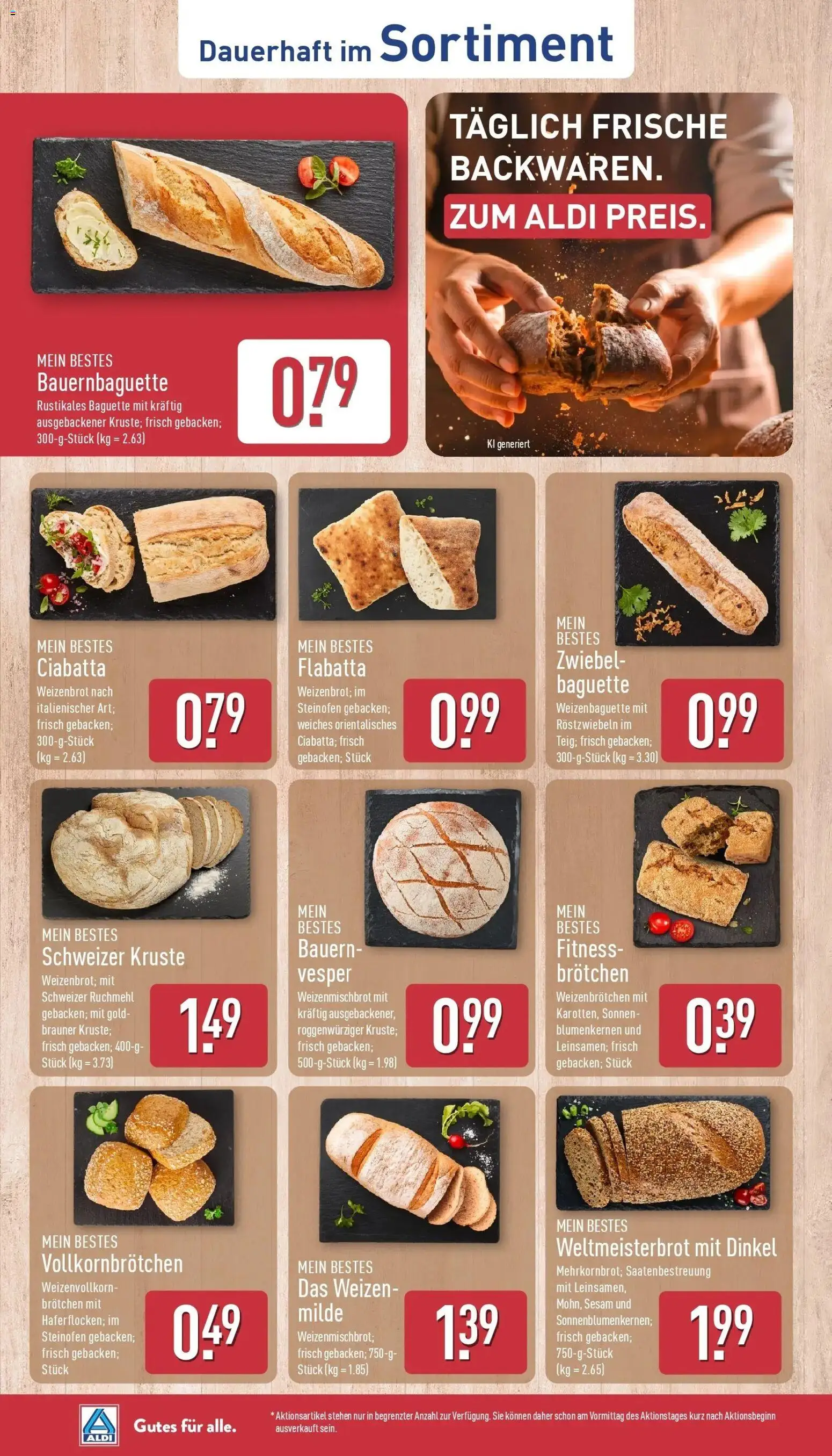 Aldi Wochenangebote (ab 17.08.2026) » Angebote Online | Seite: 12 | Produkte: Baguette