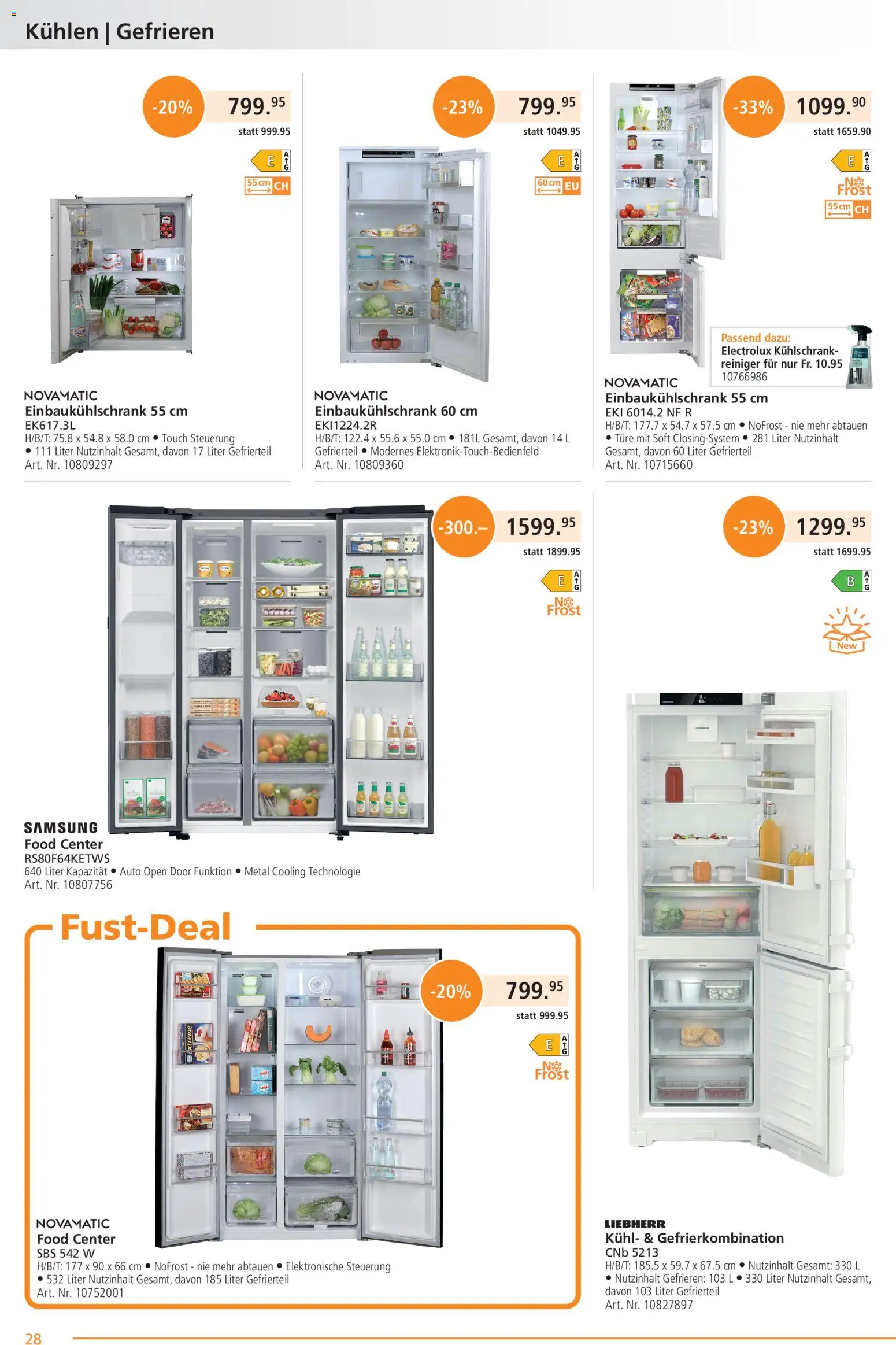 Fust aktionen – gültig ab 24.08.2026 | Seite: 28 | Produkte: Samsung, Kühlschrank, Liebherr