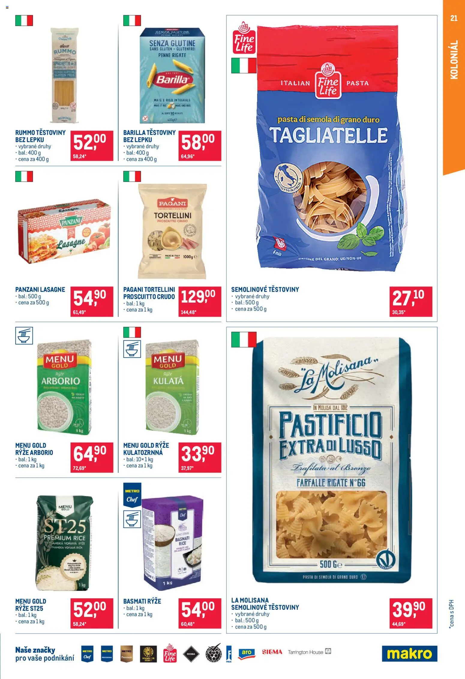 Makro leták - Pro milovníky jídla od 12.08.2026 | Strana: 21 | Produkty: Barilla, Rýže, Těstoviny, Semolinové těstoviny