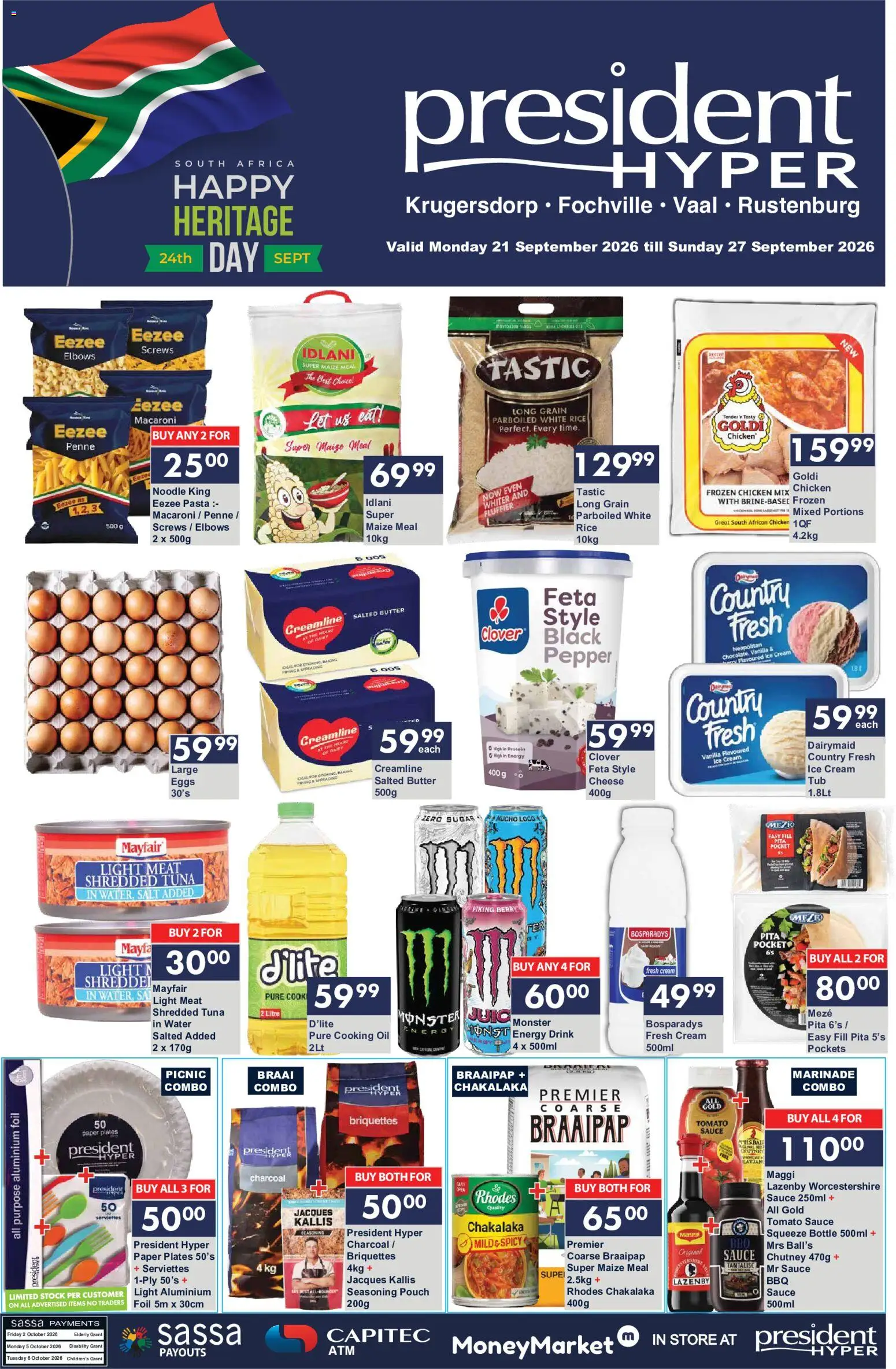 New President Hyper catalogue – valid from 21/09/2026 | Page: 1 | Products: Cream, Marinade, Water, Paper