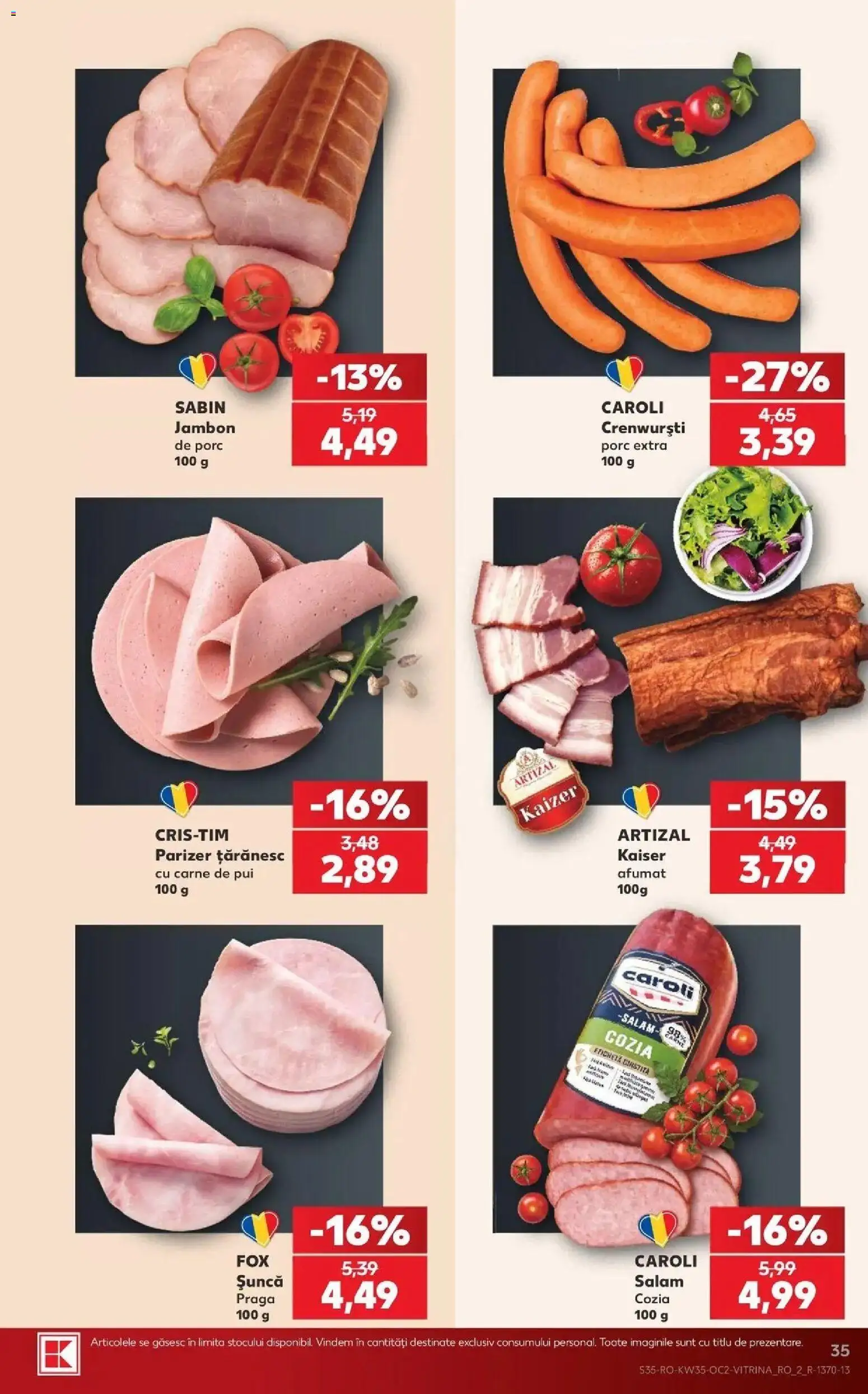 Kaufland Vaslui 26.08.2026 - Revista si Oferta | Pagină: 35 | Produse: Pui, Salam, Șuncă, Parizer