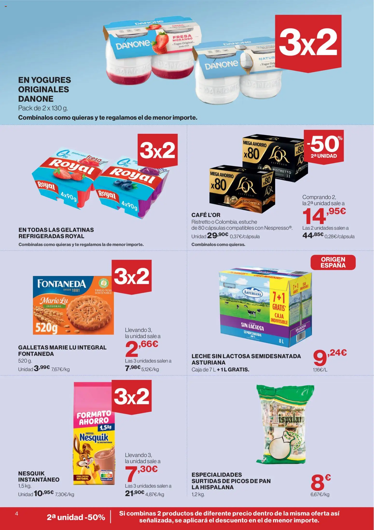 Hipercor catálogo │ válido desde el 06.05.2026 | Página: 4 | Productos: Leche, Yogur, Pan, Café