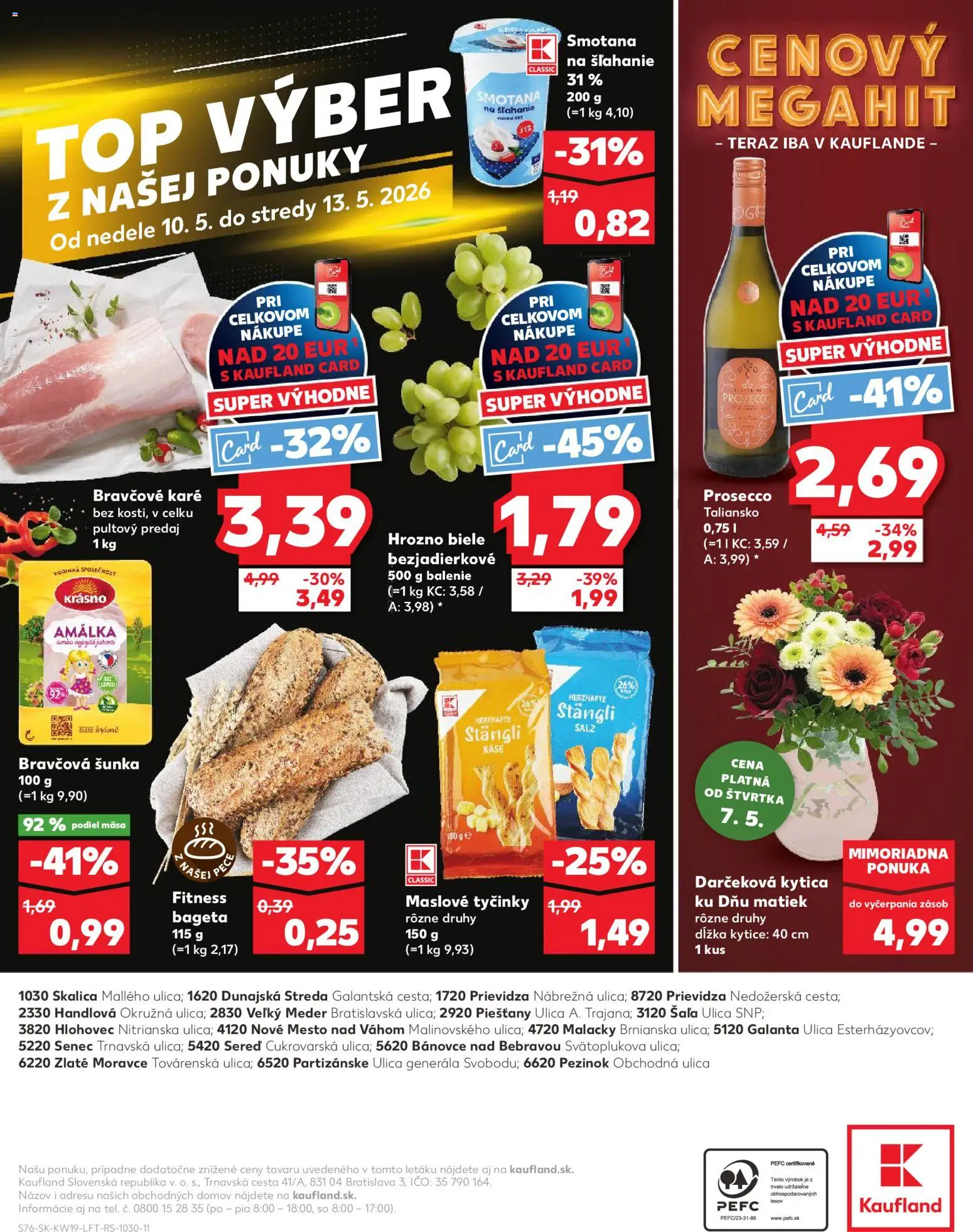 Nové Kaufland akcie – leták je platný od 07.05.2026 | Strana: 76 | Produkty: Šunka, Prosecco, Smotana, Hrozno
