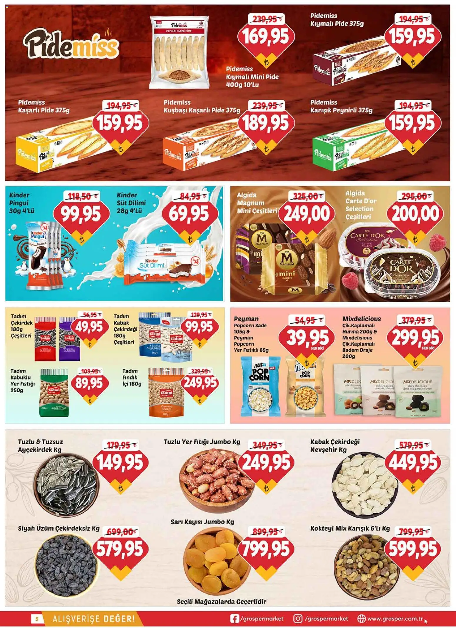 Grosper Katalog - 30 Eylül 2026 tarihinden itibaren geçerlidir | Sayfa: 5 | Ürünler: Kabak, Fındık, Üzüm, Hurma