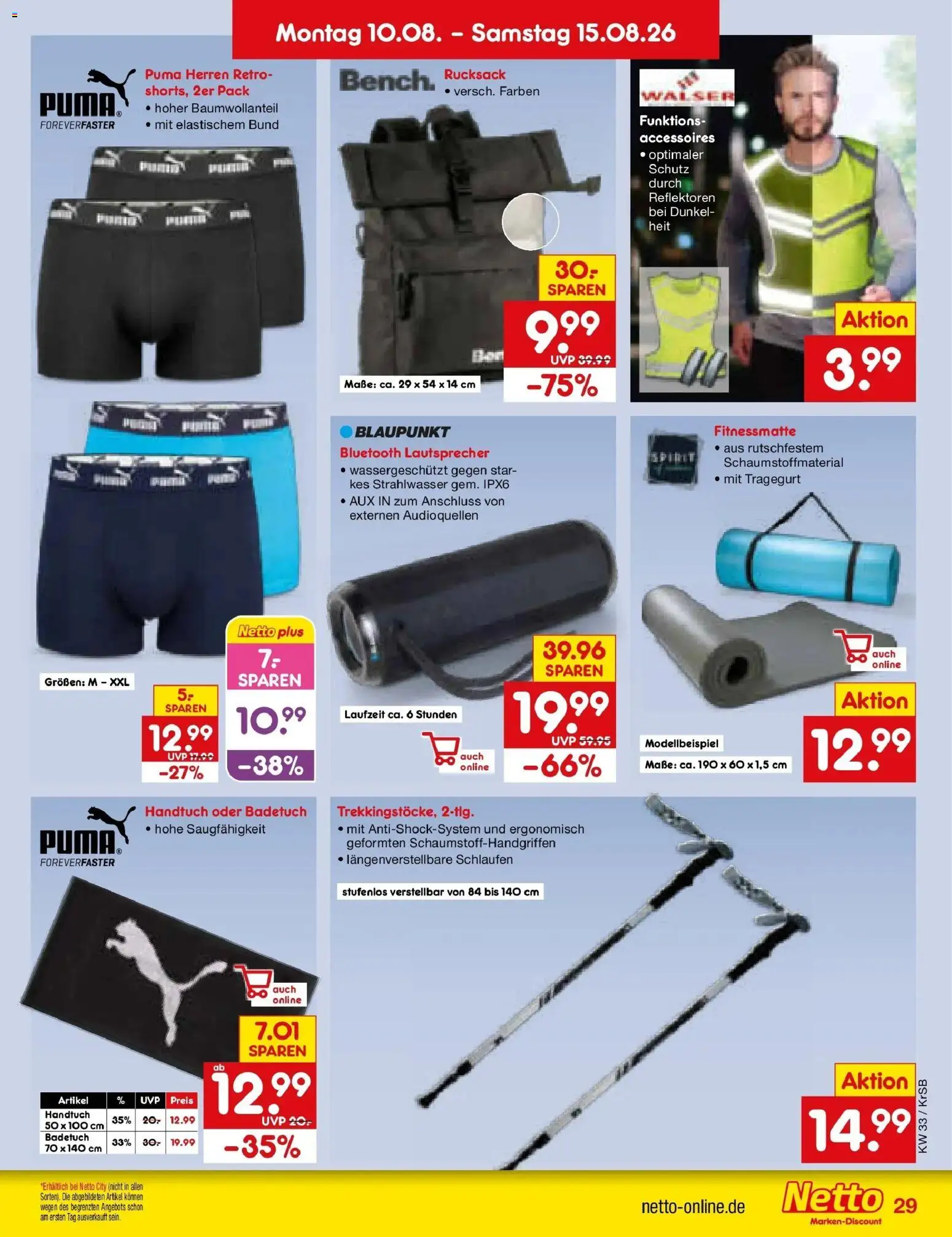 Netto Marken-Discount Prospekt Jüchen (ab 10.08.2026) » Angebote | Seite: 41 | Produkte: Lautsprecher, Rucksack