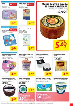 Vista previa Alcampo HG Unico No Litoral válido desde el 15/07/2026 | Página: 9 | Productos: Queso de oveja, Leche, Queso fresco, Cuna