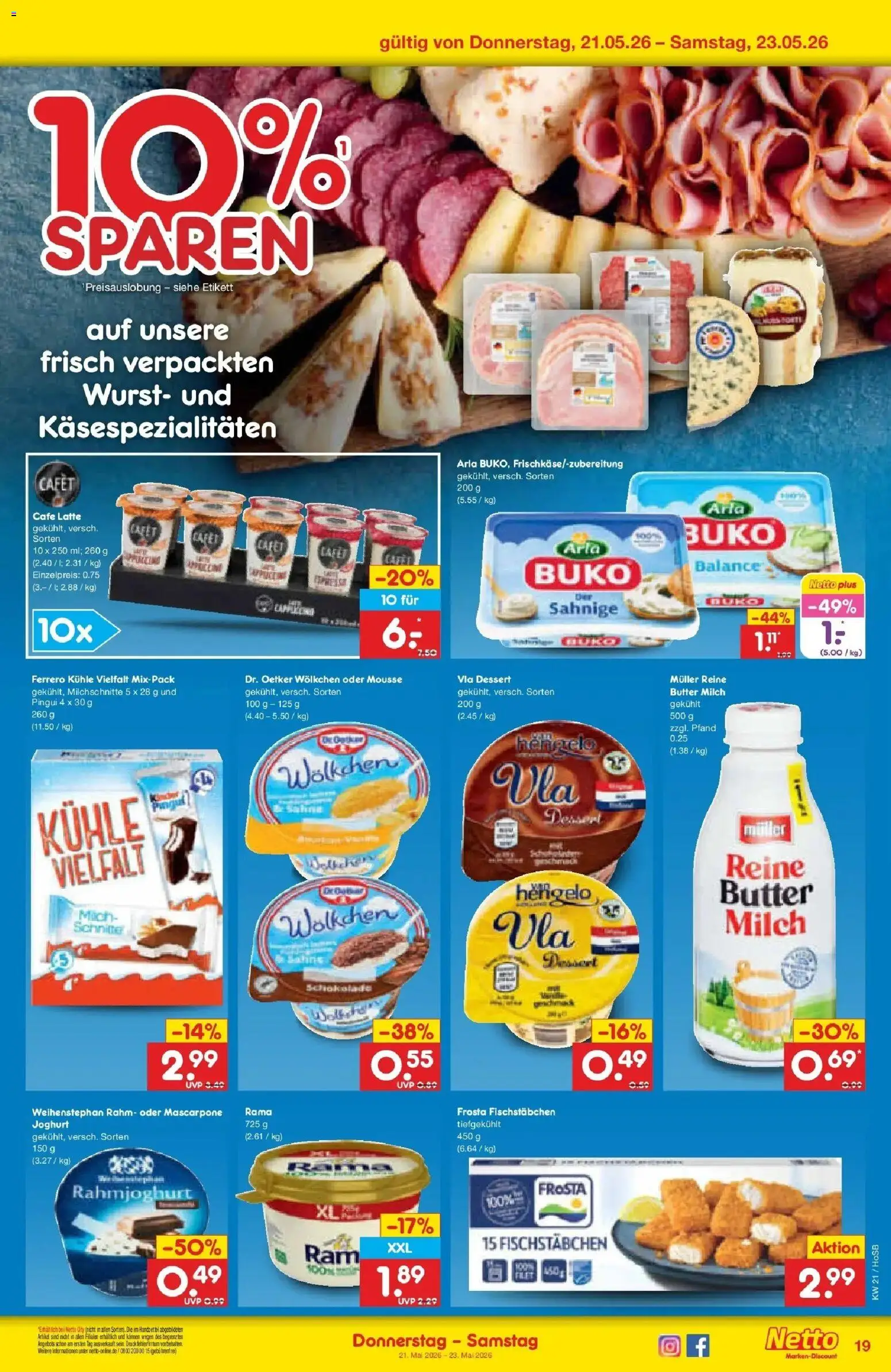 Netto Marken-Discount Prospekt Hannover	 – gültig ab 17.05.2026 | Seite: 21 | Produkte: Rama, Milch, Mascarpone, Wurst