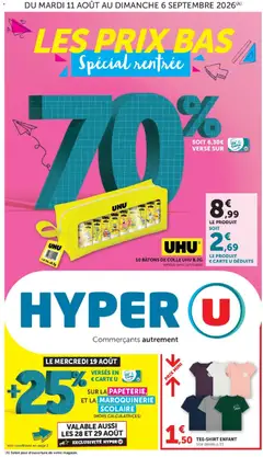 Hyper U - Prévisualisation de Hyper U - La rentrée à prix bas valide à partir de 11/08/2026