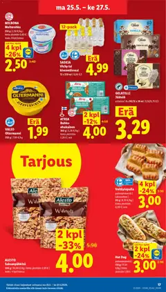 Lidl-mainoslehti voimassa 21.05.2026 alkaen | Sivu: 21 | Tuotteet: Kivennäisvesi, Jäätelö, Hot dog