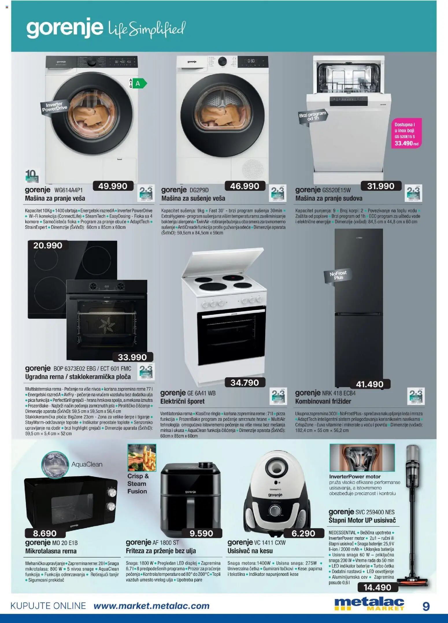 Metalac Market katalog - važi od 01.10.2026 | Strana: 9 | Proizvode: Šerpe, Električni šporet, Pica, Baterije