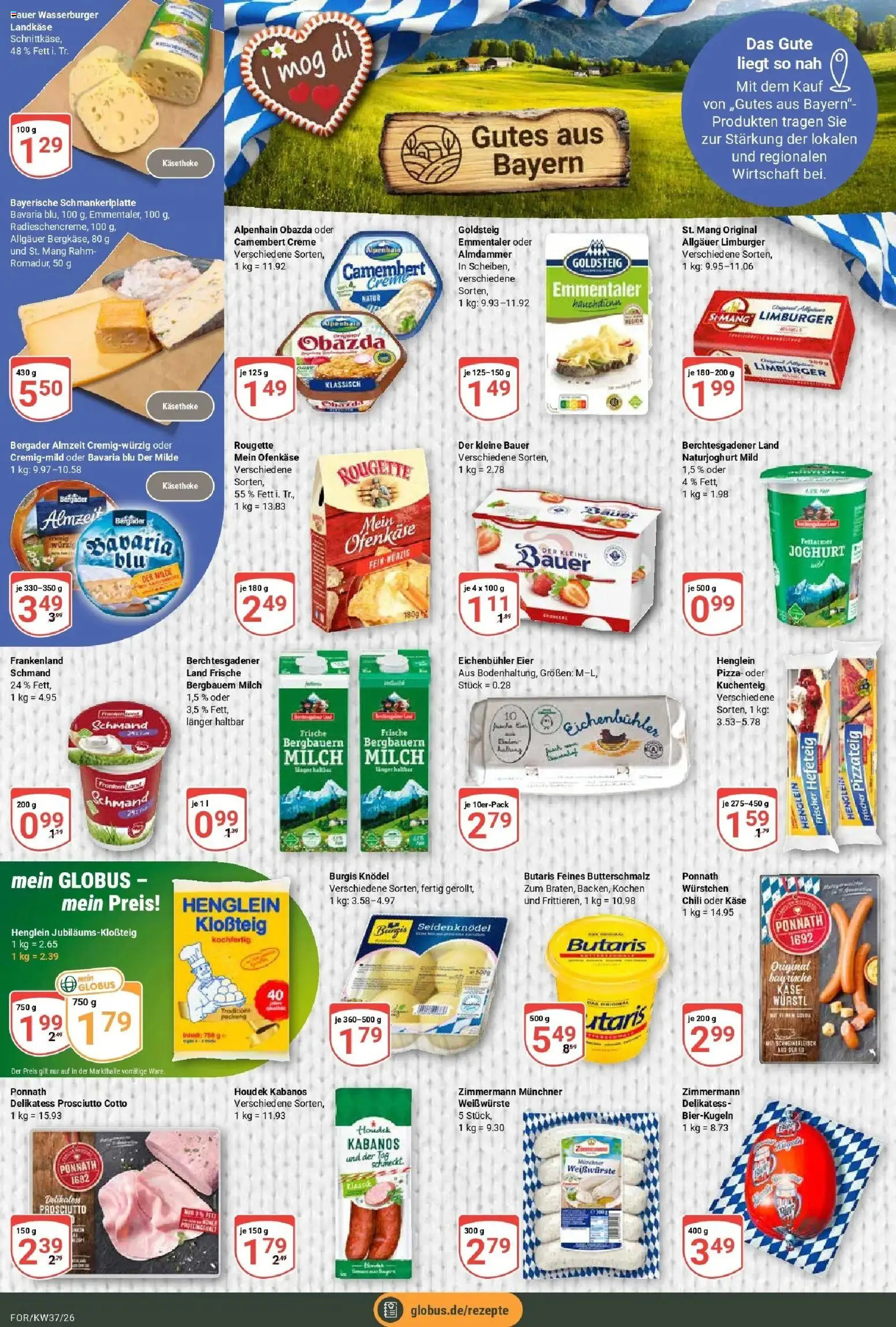 Globus Prospekt Forchheim – gültig ab 07.09.2026 | Seite: 12 | Produkte: Butterschmalz, Bauer joghurt, Würstl, Chili