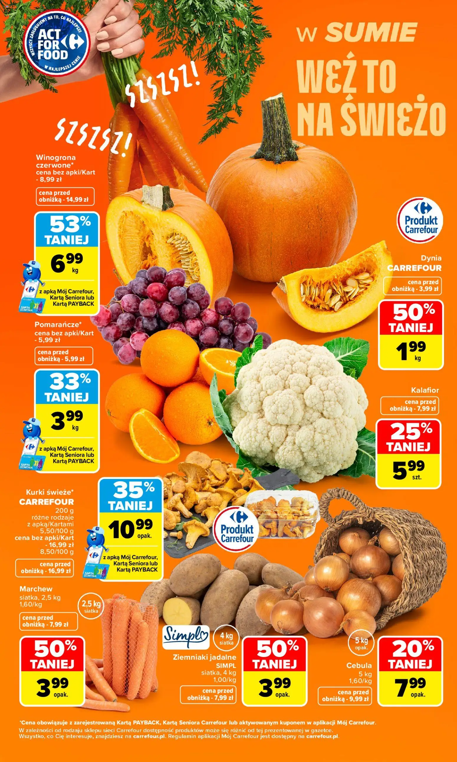 Carrefour gazetka - Weź to na świeżo od 28.09.2026 | Strona: 3 | Produkty: Karta, Dynia, Cebula, Marchew