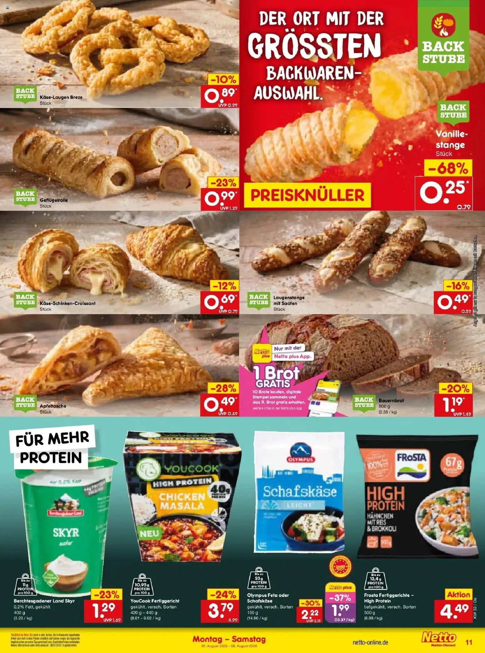 Netto Marken-Discount Prospekt Buttenwiesen – gültig ab 03.08.2026 | Seite: 21 | Produkte: Hahnchen, Youcook, Feta, Reis