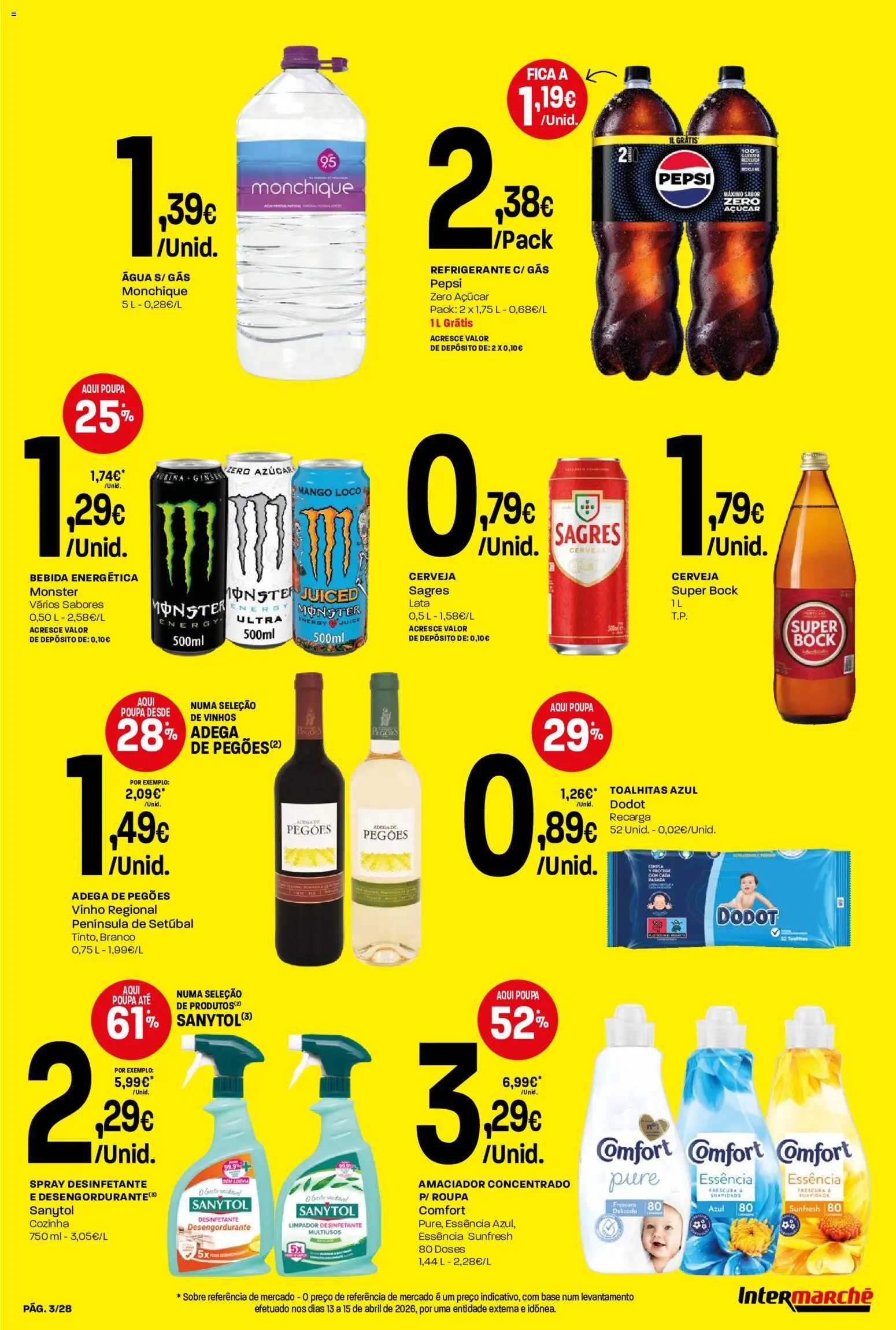 Intermarché Folheto Contact │ válido de 21.05.2026 | Página: 3 | Produtos: Super bock, Vinho, Cerveja, Bebida