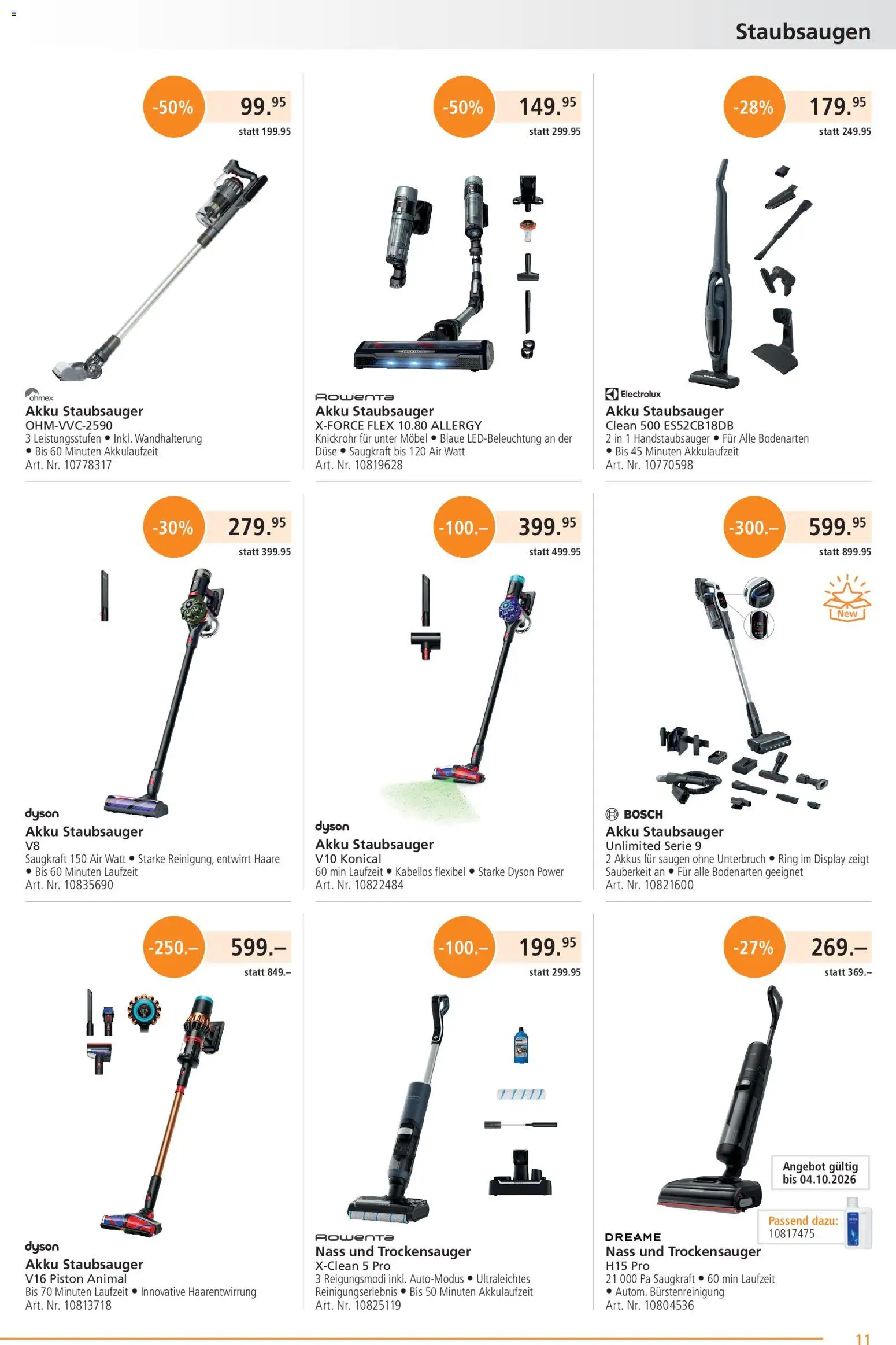 Fust aktionen – gültig ab 21.09.2026 | Seite: 11 | Produkte: Staubsauger, Bosch, Dyson