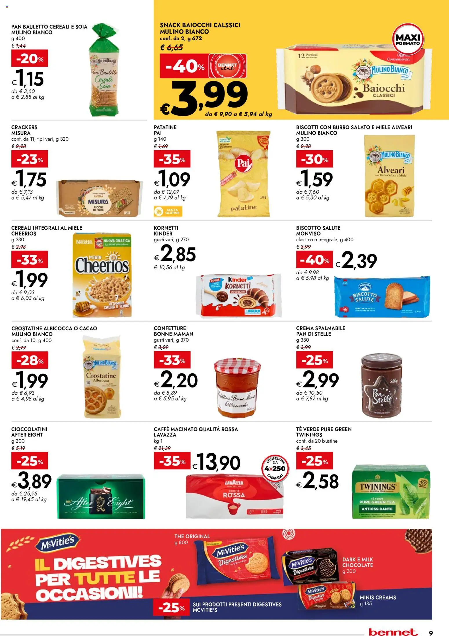 Volantino bennet del 22/10/2026 | Pagina: 9 | Prodotti: Caffè, Cioccolato, Burro, Macinato