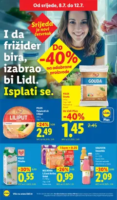 PILOS Polutvrdi sir Liliput, Semi-hard cheese Liliput, 350 g - Pregled kataloga iz trgovine Lidl, vrijedi od 06.07.2026 | Stranica: 52