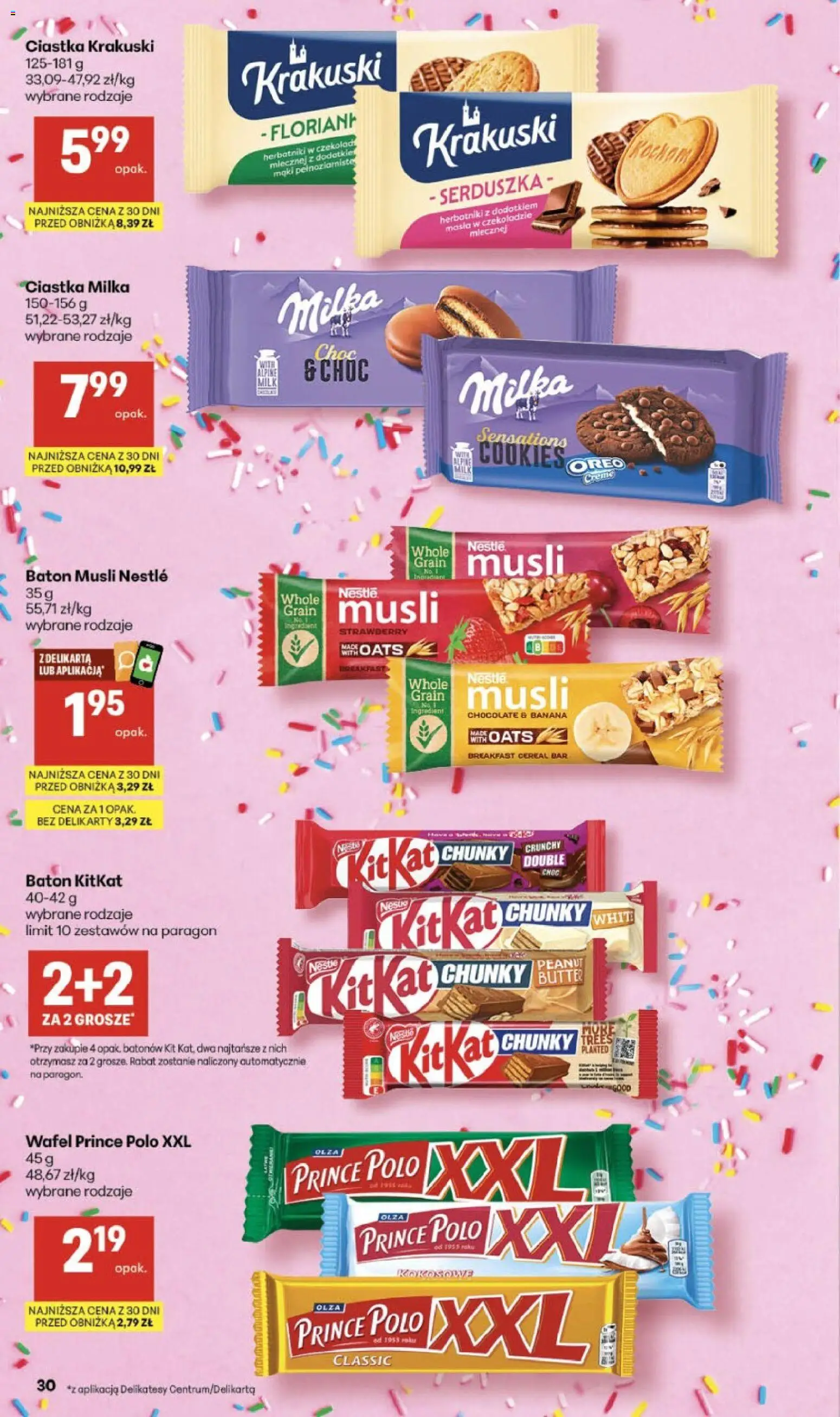 Delikatesy Centrum gazetka od 21.05.2026 | Strona: 30 | Produkty: Delikatesy, Herbatniki, Musli, Ciastka