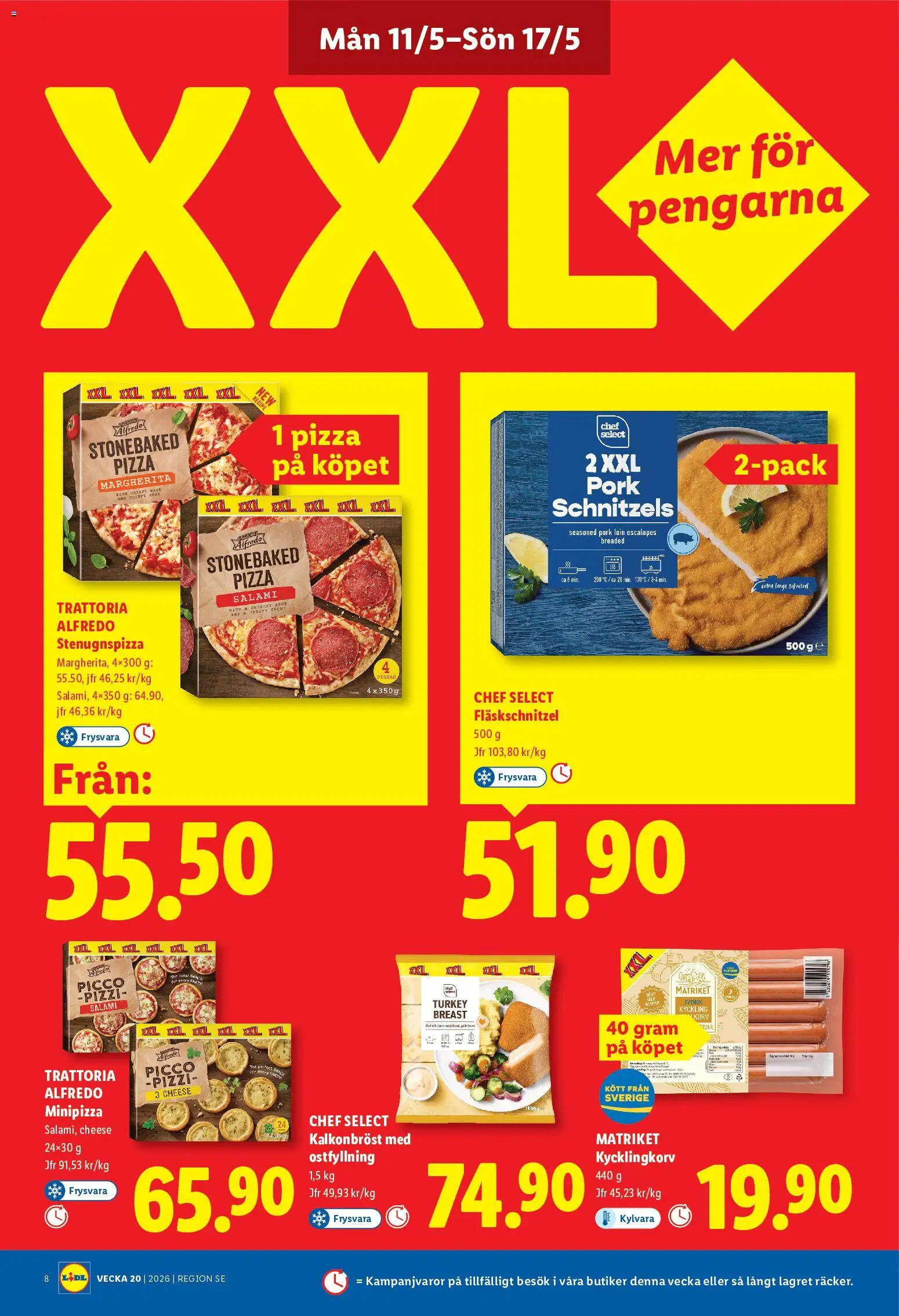 Lidl reklamblad aktuell från 11.05.2026 | Sida: 8 | Produkter: Salami, Pizza
