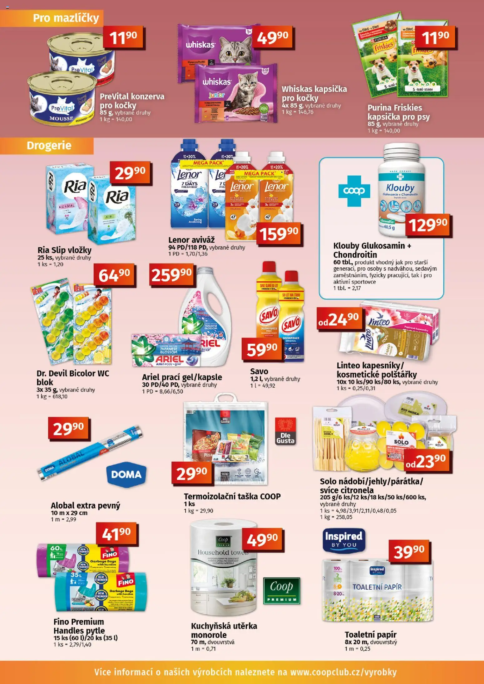 Coop leták - Tuty od 15.07.2026 | Strana: 9 | Produkty: Polštářky, Papírové kapesníky, Taška, Utěrka