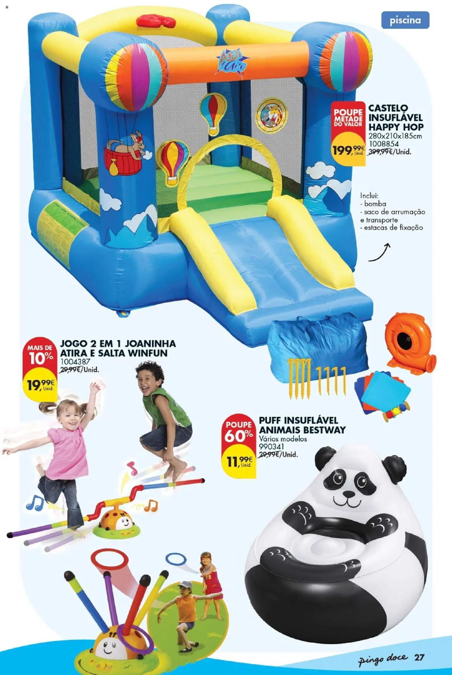 Pingo Doce Bazar Verão │ válido de 09.06.2026 | Página: 27 | Produtos: Piscina, Puff