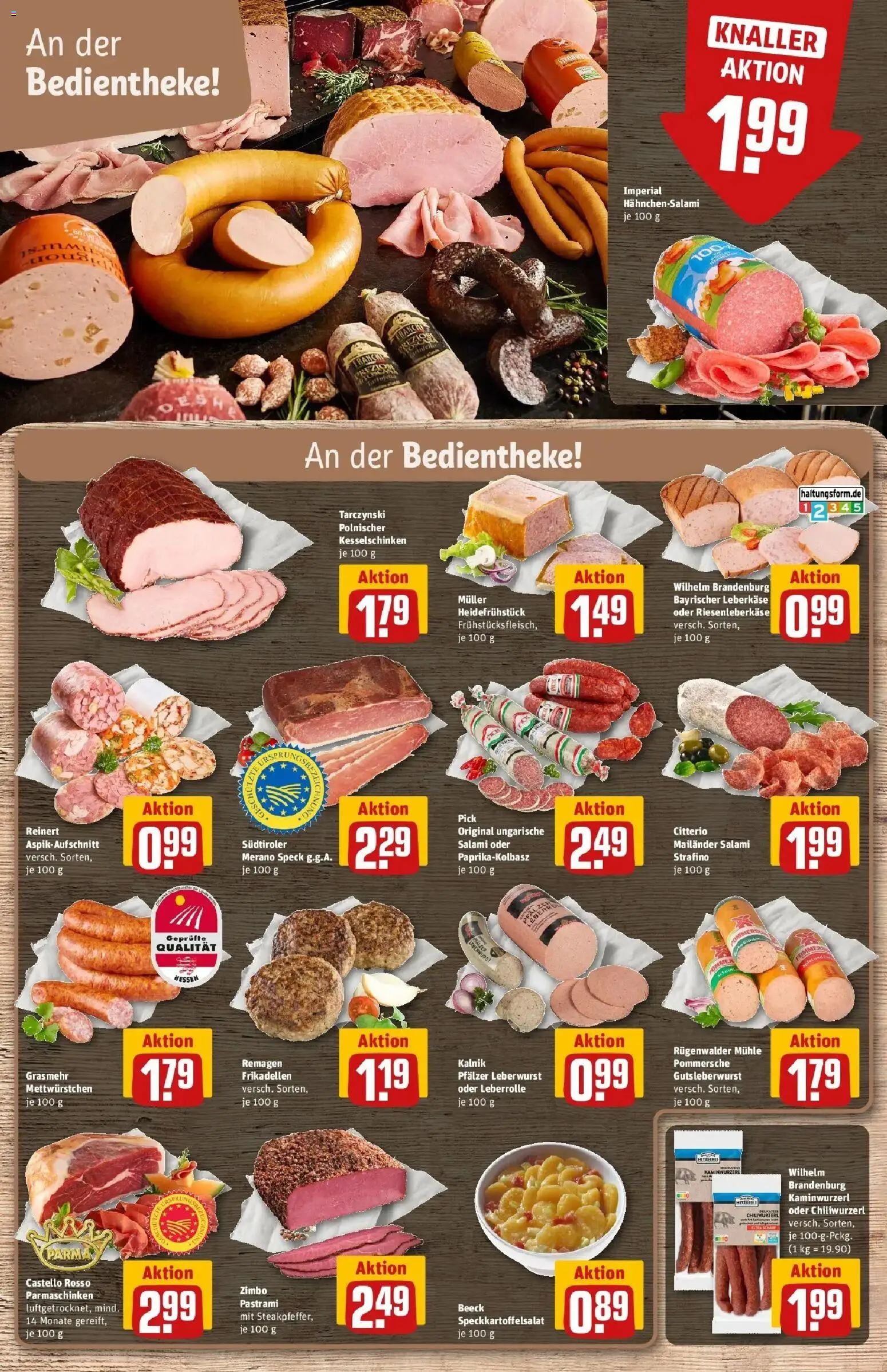 REWE Prospekt ab 14.09.2026 zum Blättern » Angebote | Seite: 8 | Produkte: Mühle, Salami, Leberkase