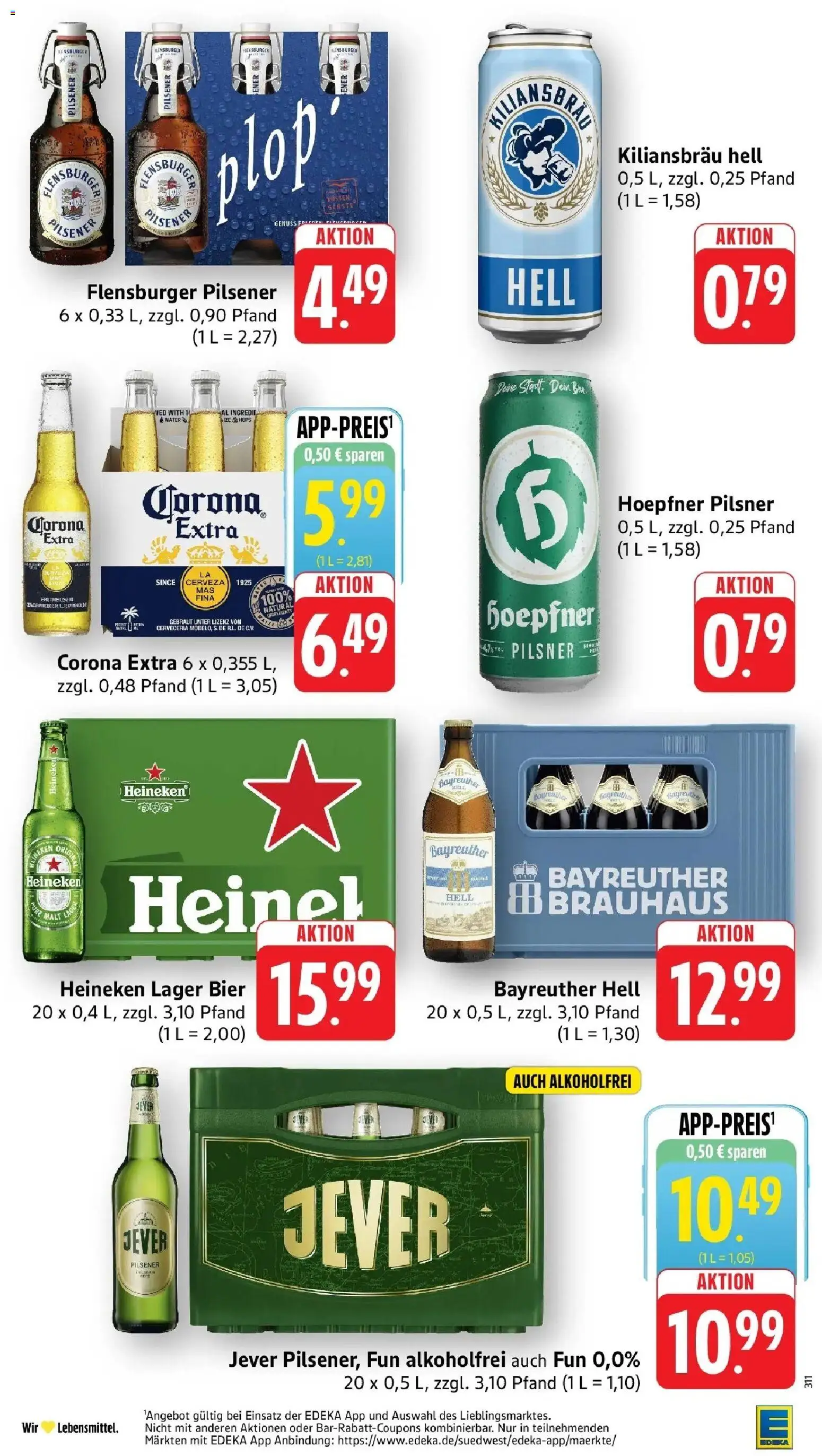 Edeka Prospekt Karlsbad-Langensteinbach (ab 28.09.2026) » Angebote Online | Seite: 31 | Produkte: Bayreuther hell, Bier, Heineken, Jever