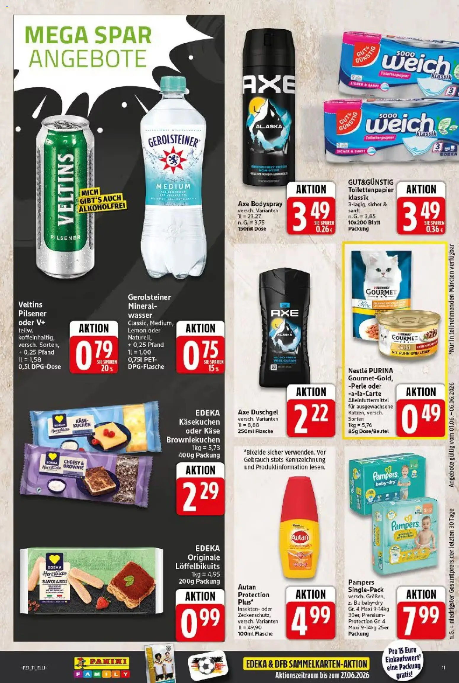 Elli Markt Prospekt Gütersloh – gültig ab 01.06.2026 | Seite: 11 | Produkte: Käse, Pampers, Duschgel, Kuchen